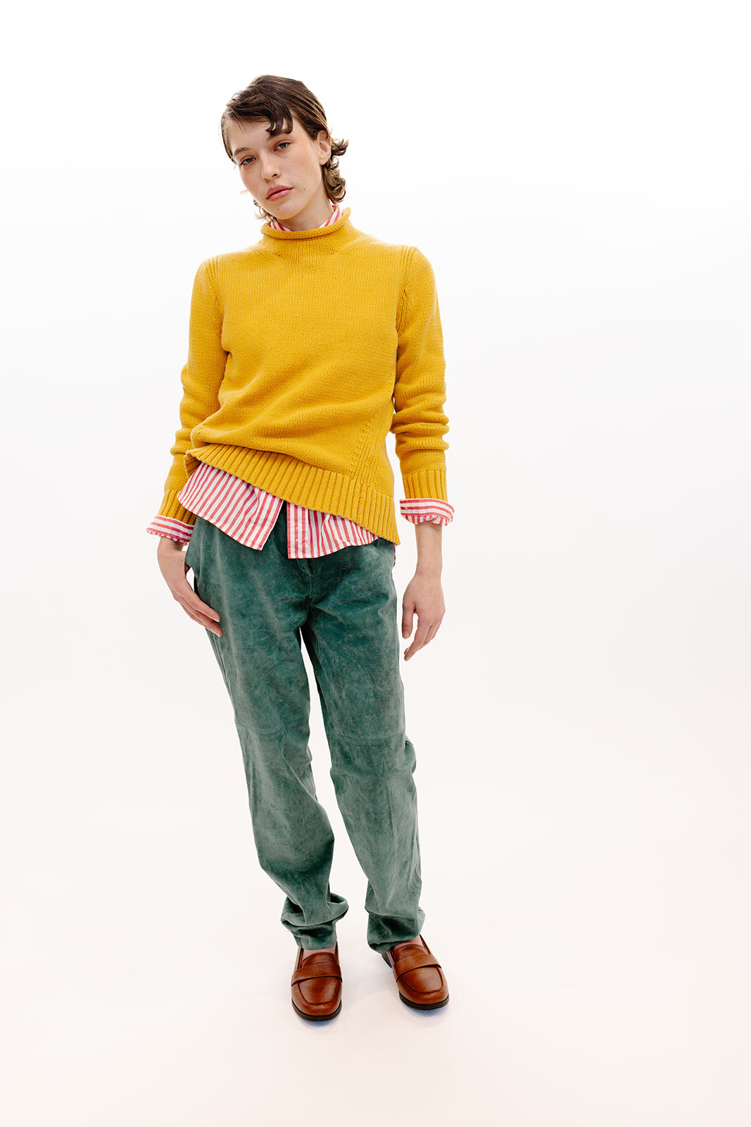 Turquoise suede pants