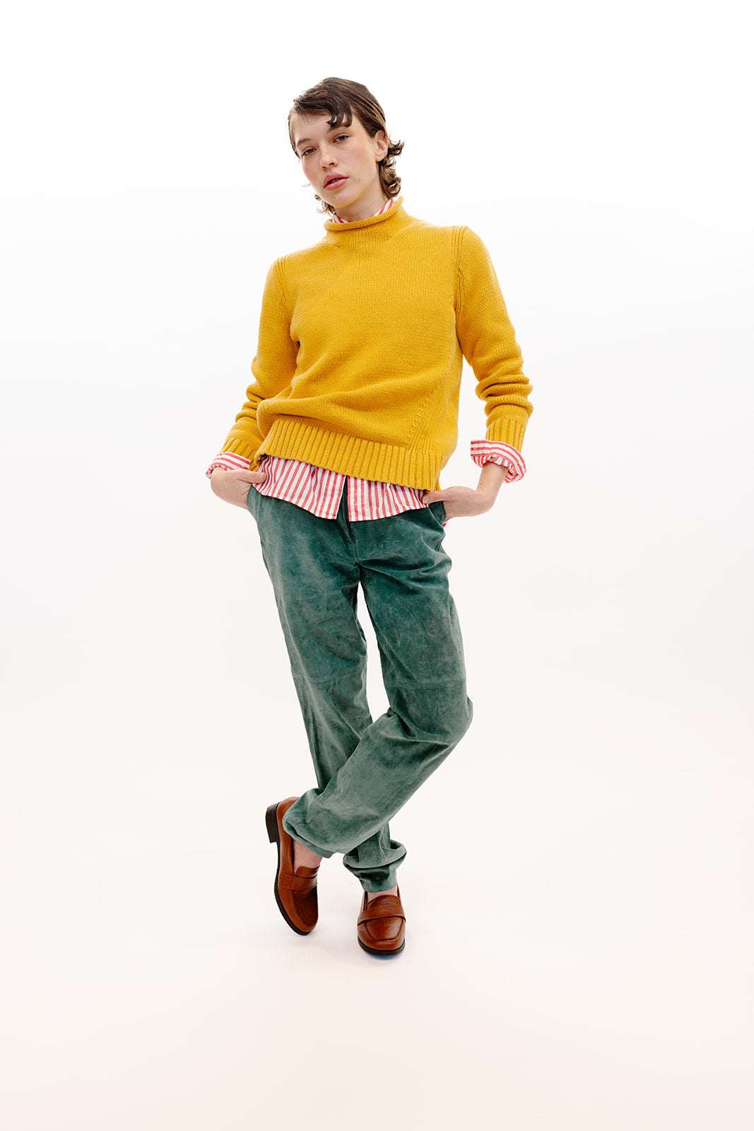Turquoise suede pants