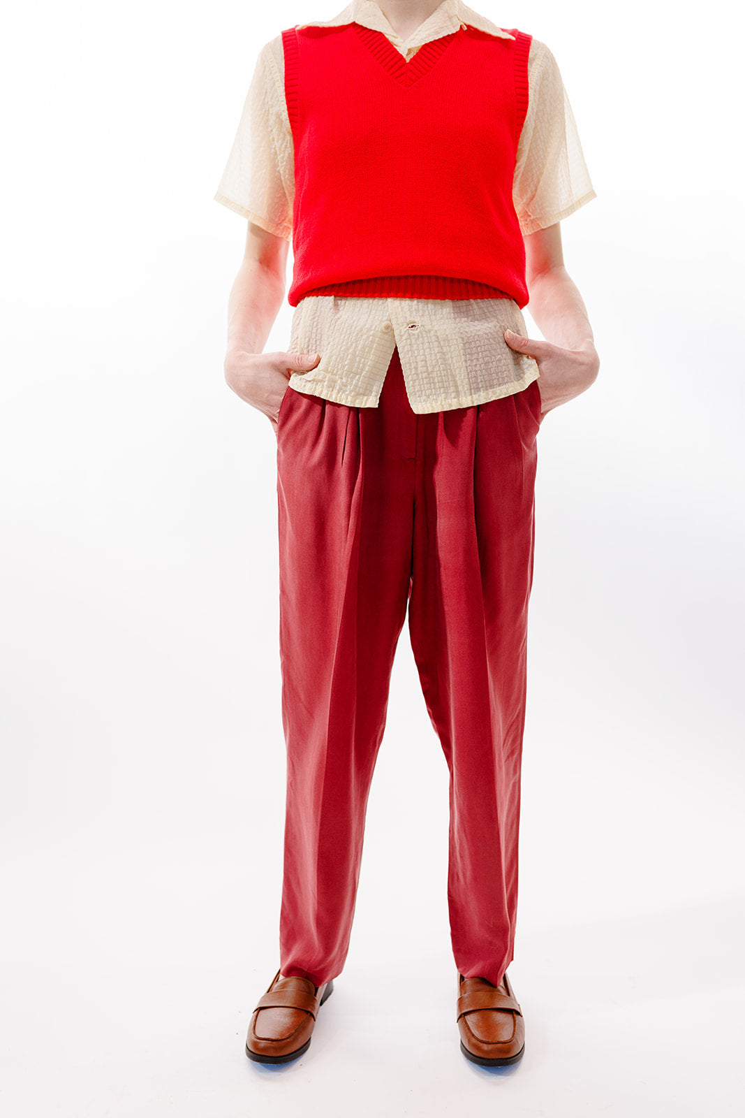 Saginaw buttercup sheer seersucker button down