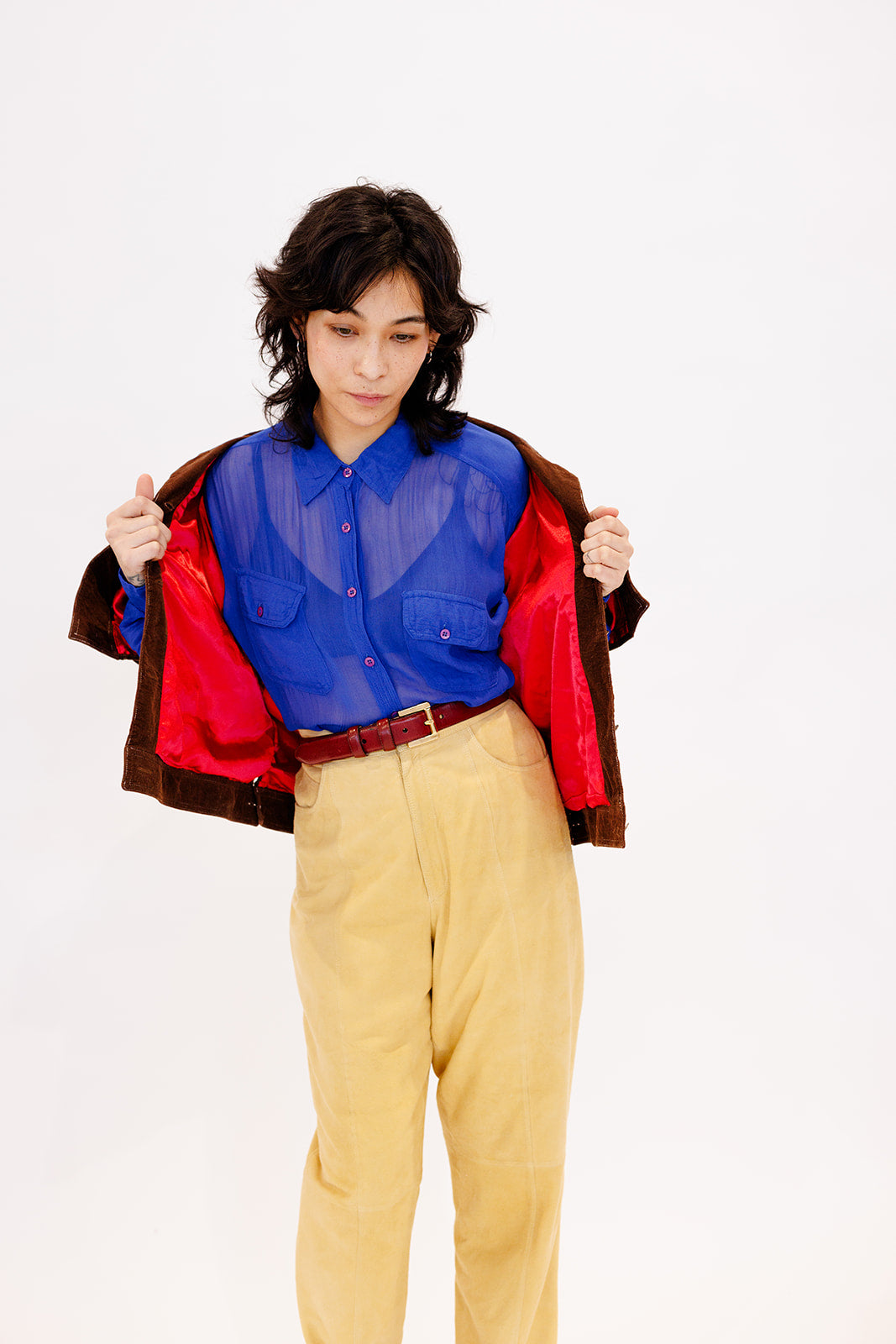Butter yellow suede pants