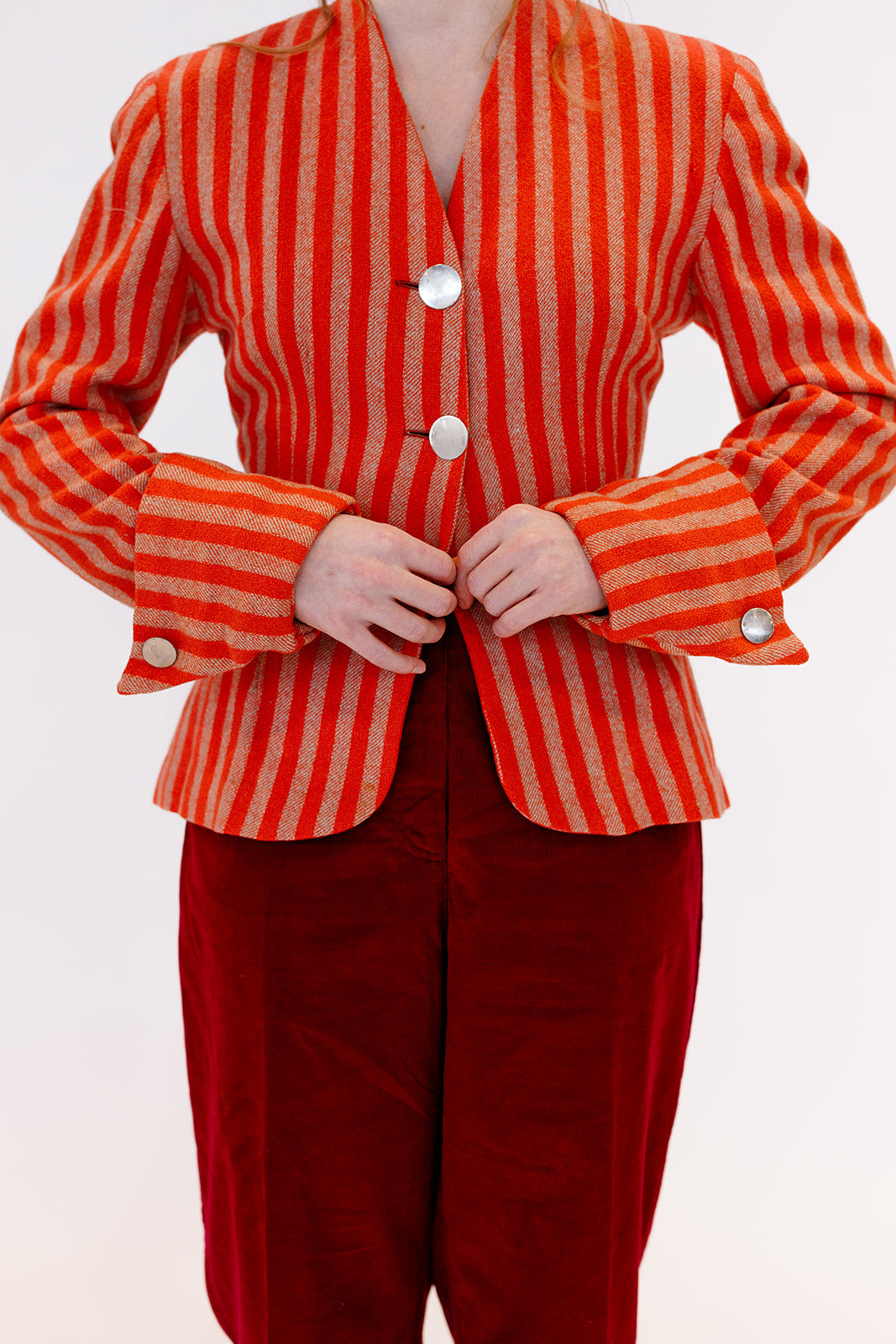 1930s/40s Orange stripe blazer with tails