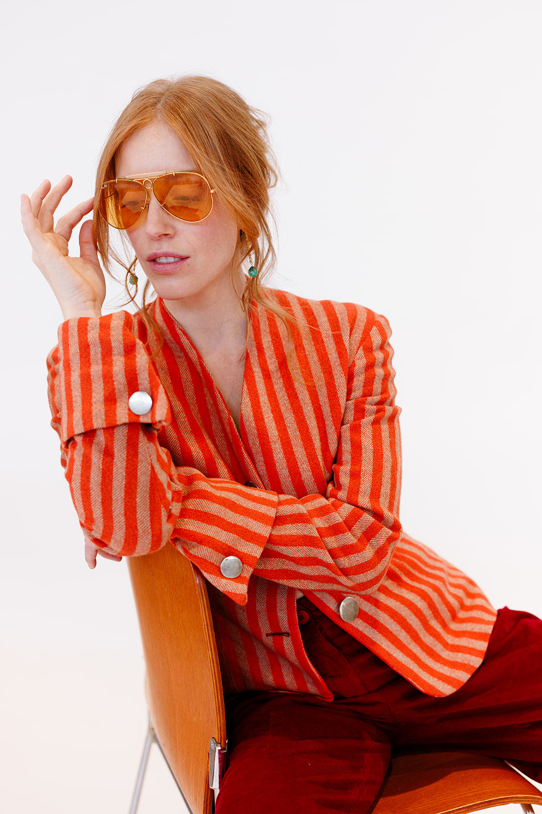 1930s/40s Orange stripe blazer with tails