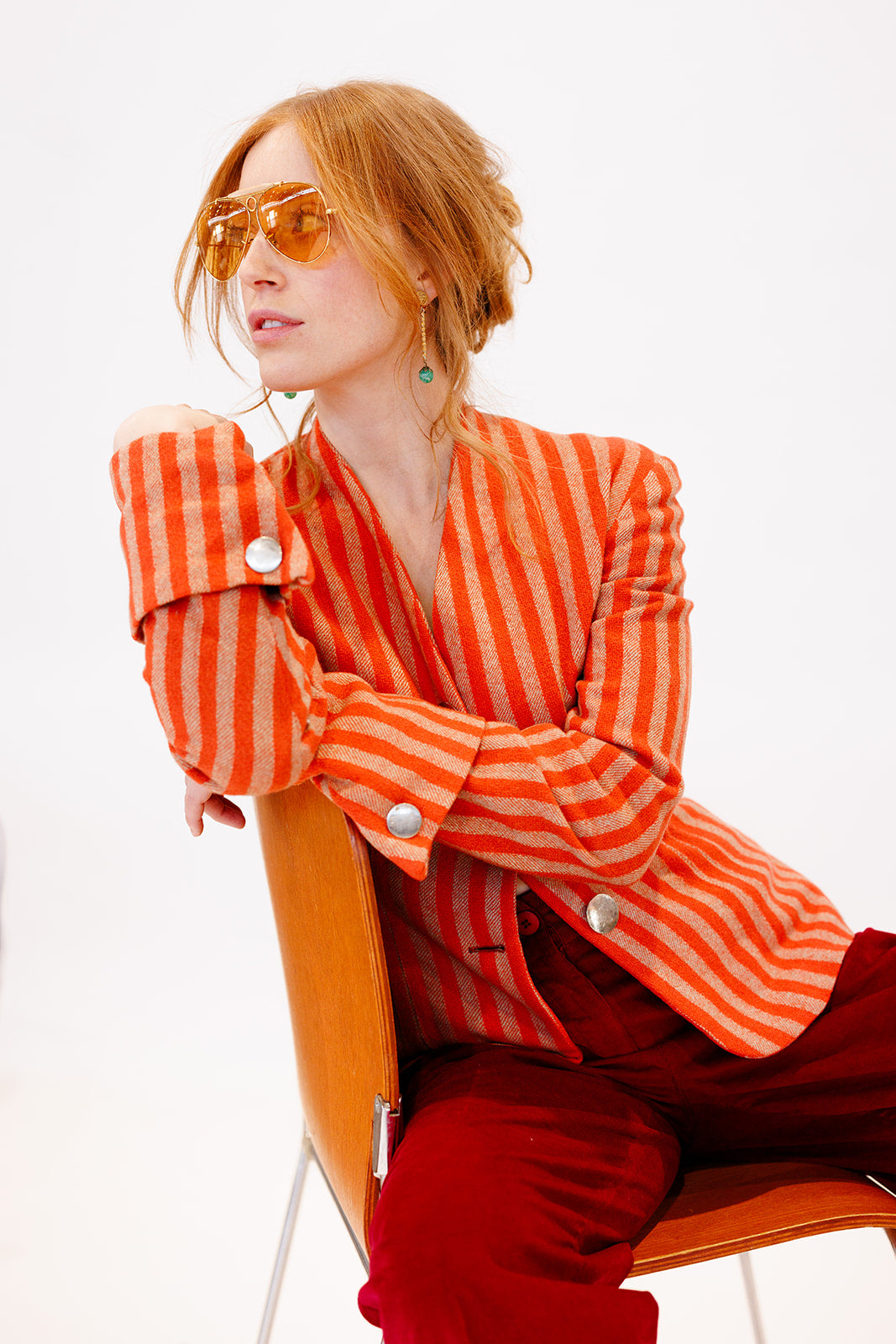1930s/40s Orange stripe blazer with tails