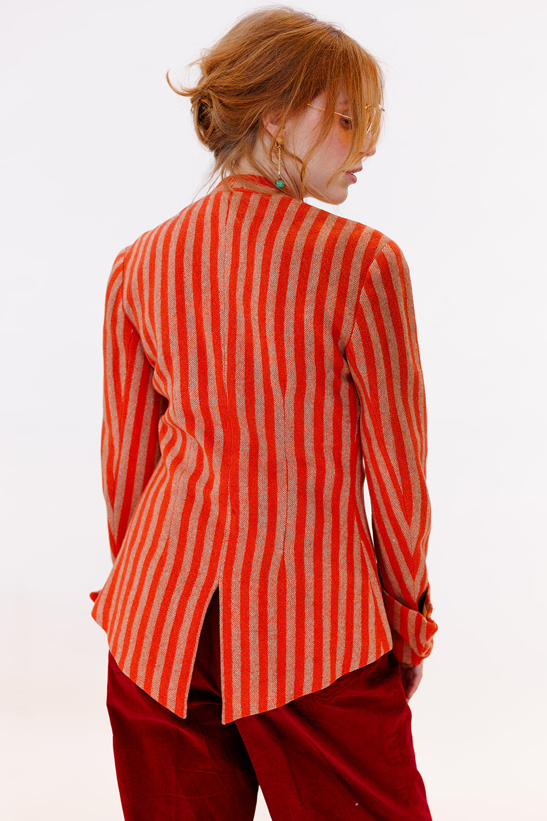 1930s/40s Orange stripe blazer with tails