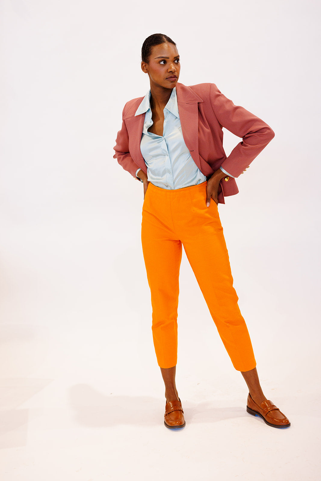 Ann Taylor Loft orange textured pants