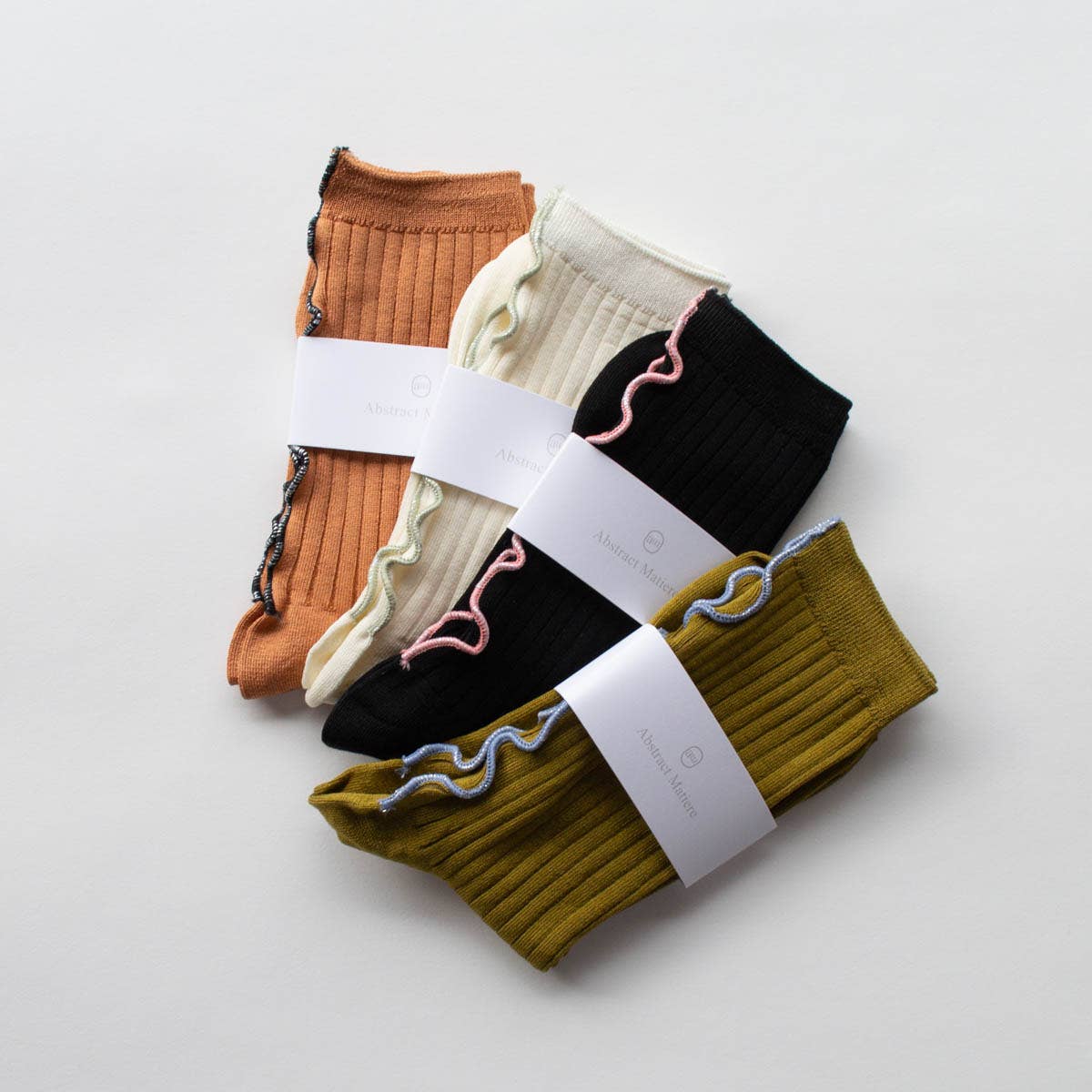Merrow Stitch Socks: Ivory