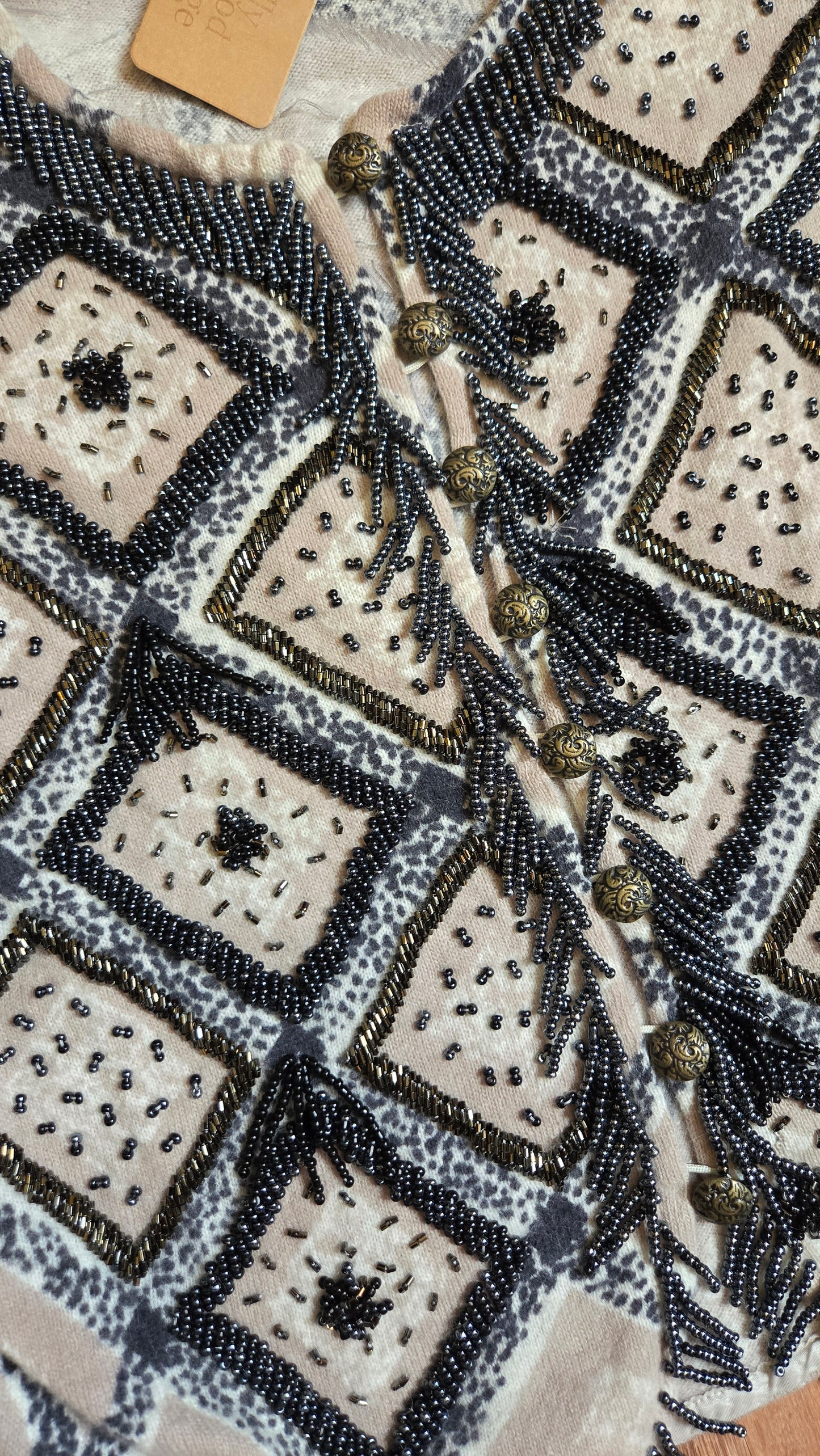 Hand-beaded cardigan - couture level!