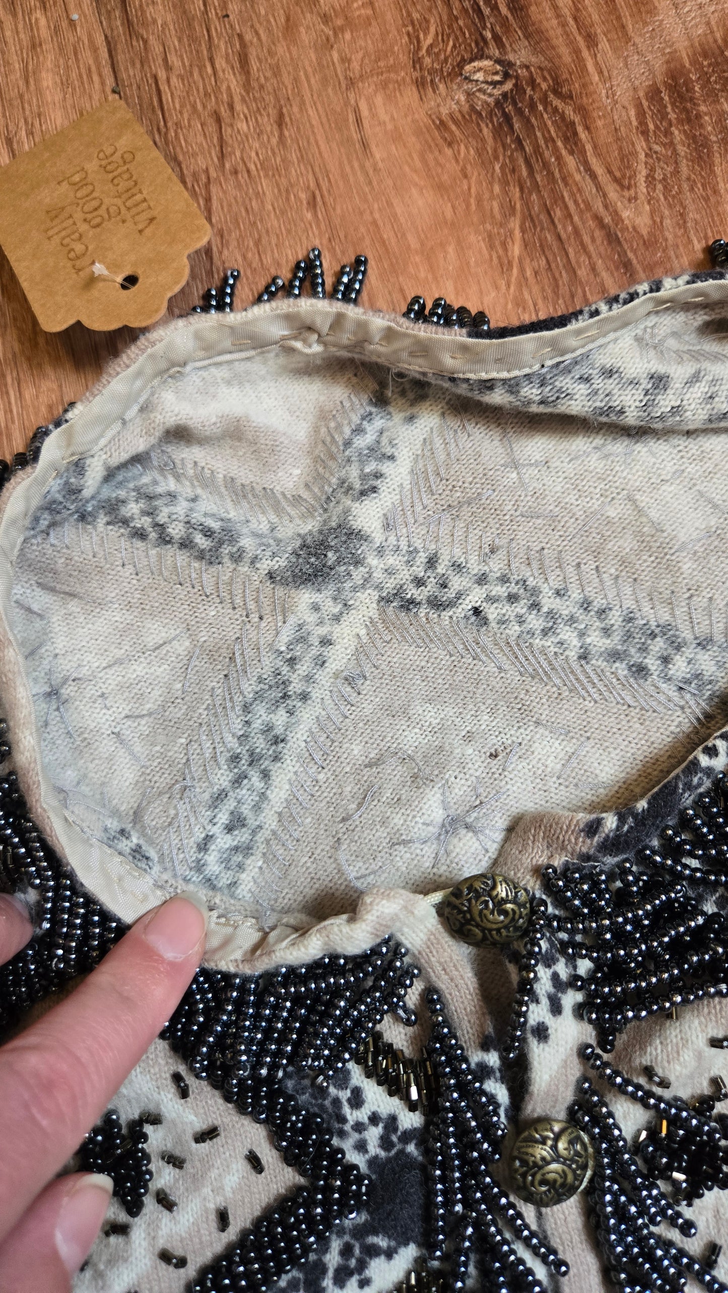 Hand-beaded cardigan - couture level!