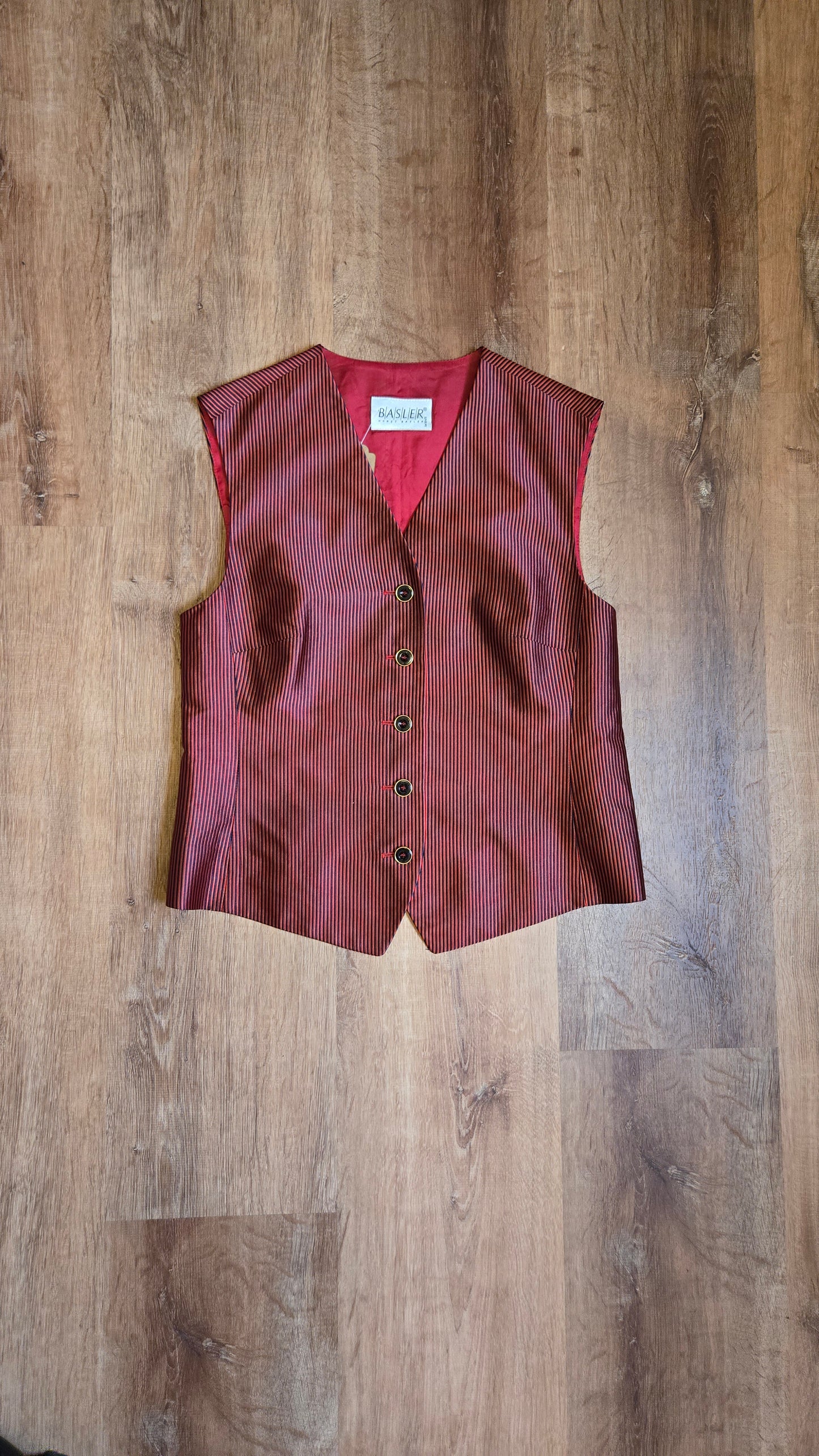 Basler red striped silk vest