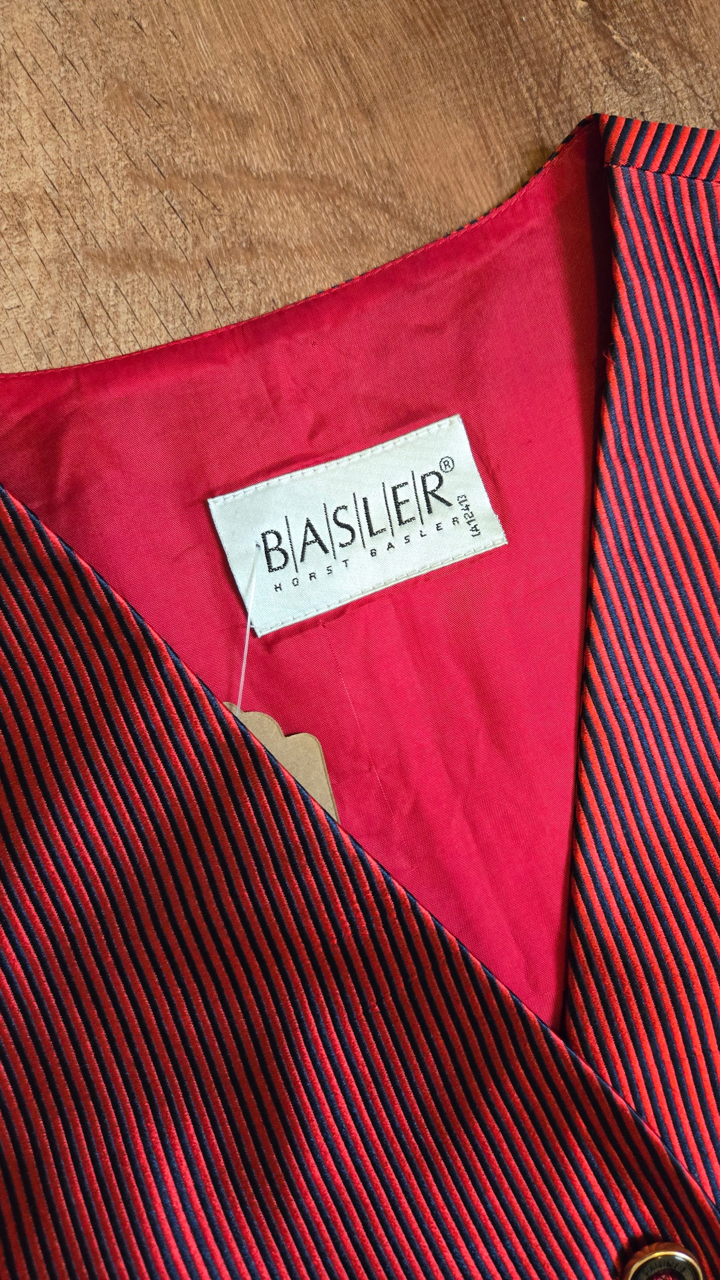 Basler red striped silk vest