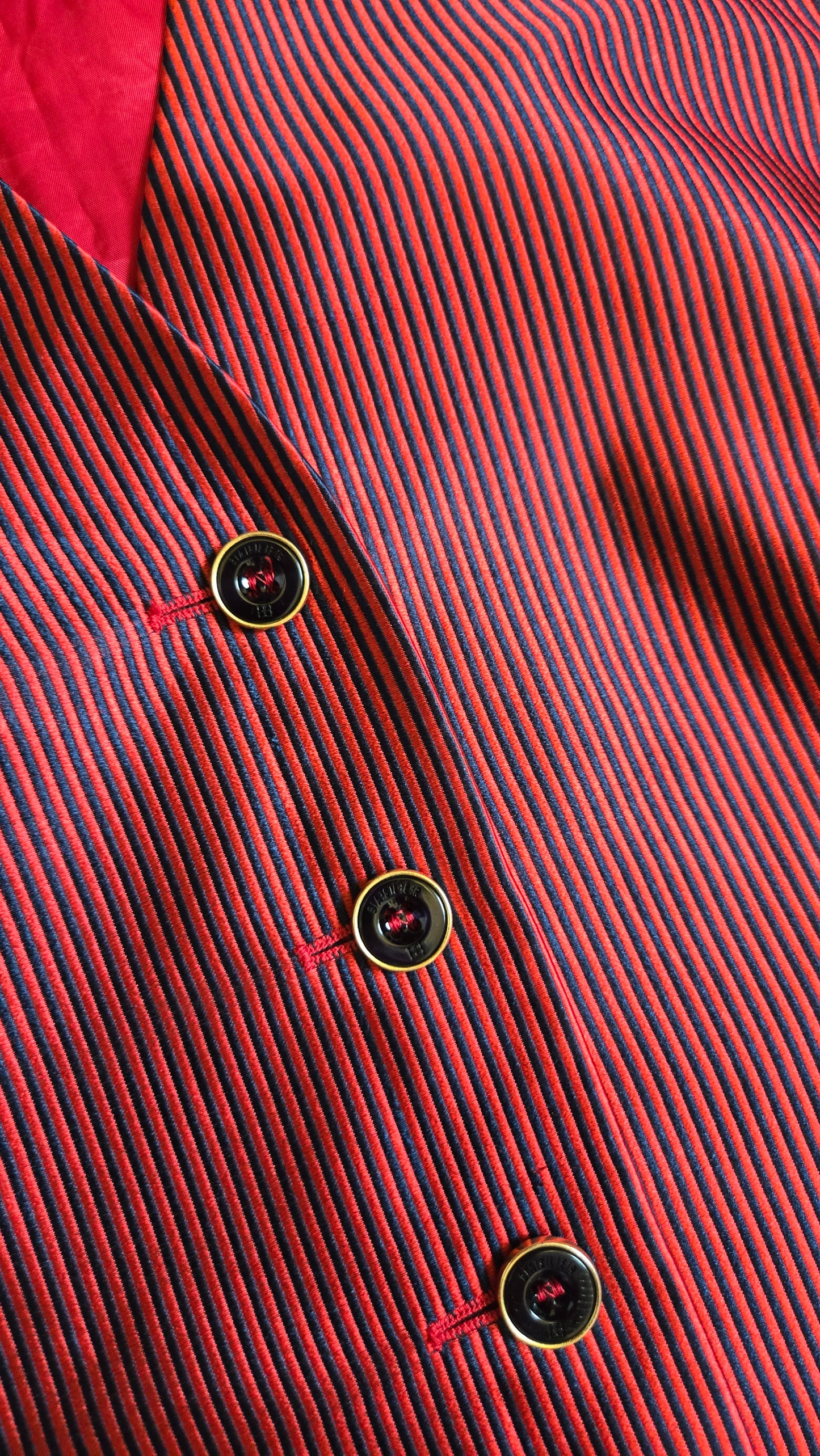 Basler red striped silk vest