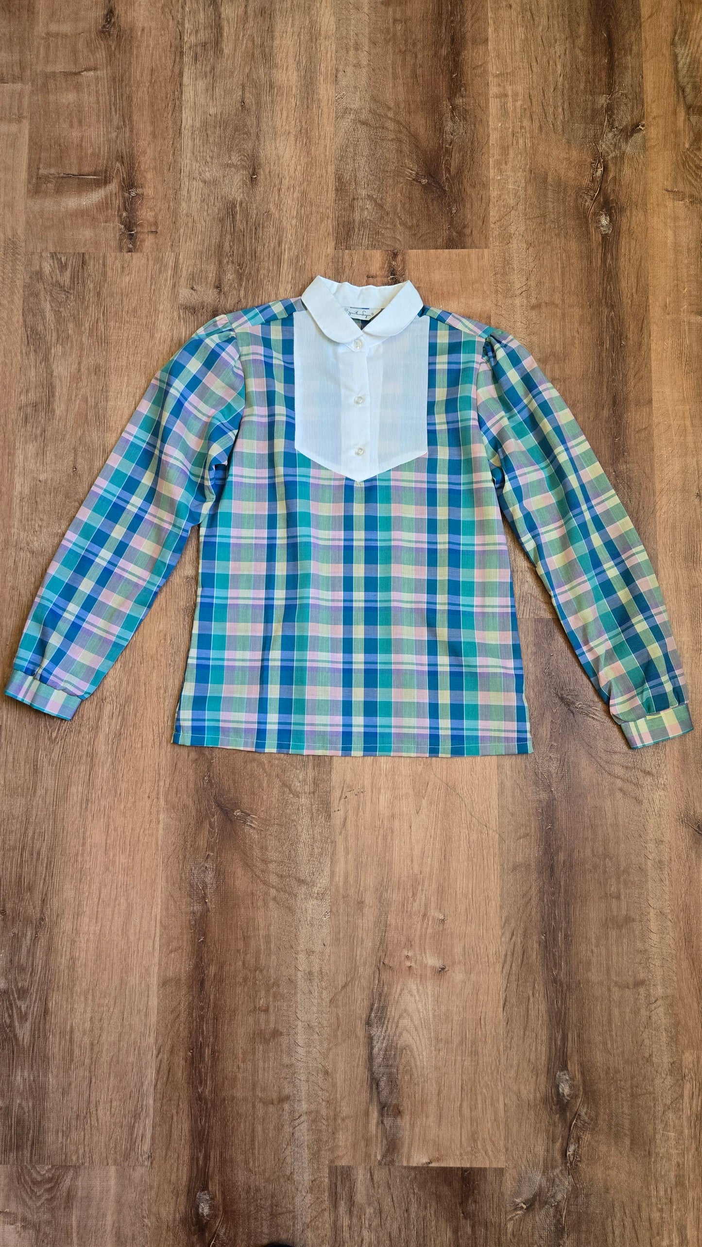 Jonathan Logal pastel plaid tuxedo shirt