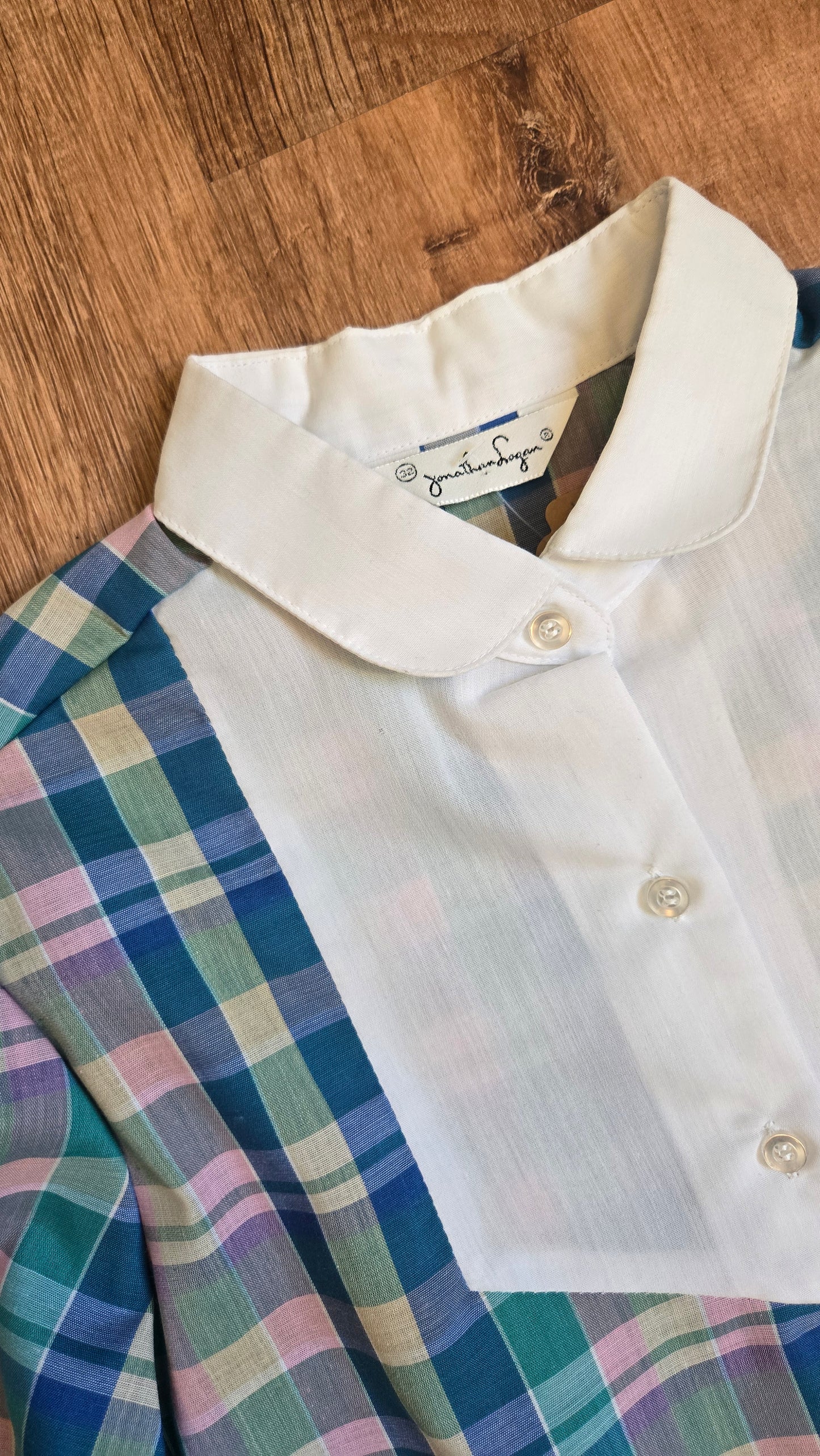 Jonathan Logal pastel plaid tuxedo shirt