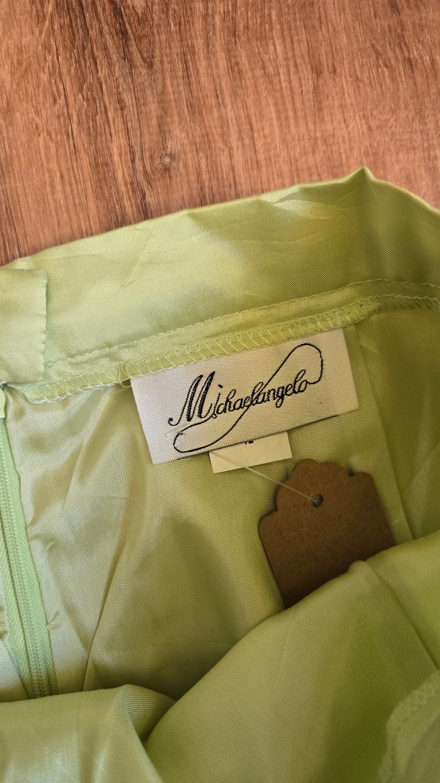 Michaelangelo celery sheen tea skirt