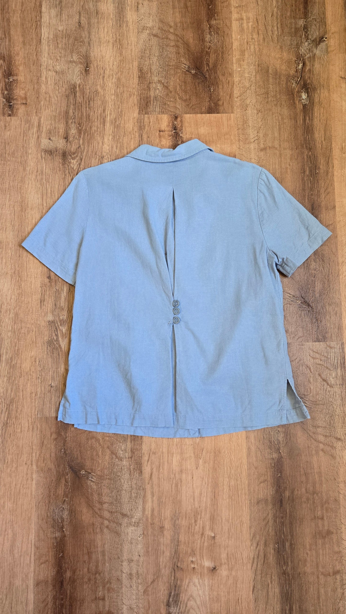 Studio Ease blue linen top