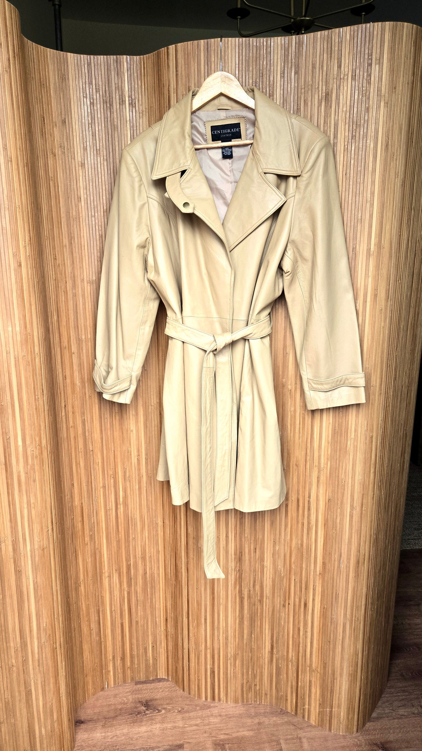 Centigrade beige leather trench
