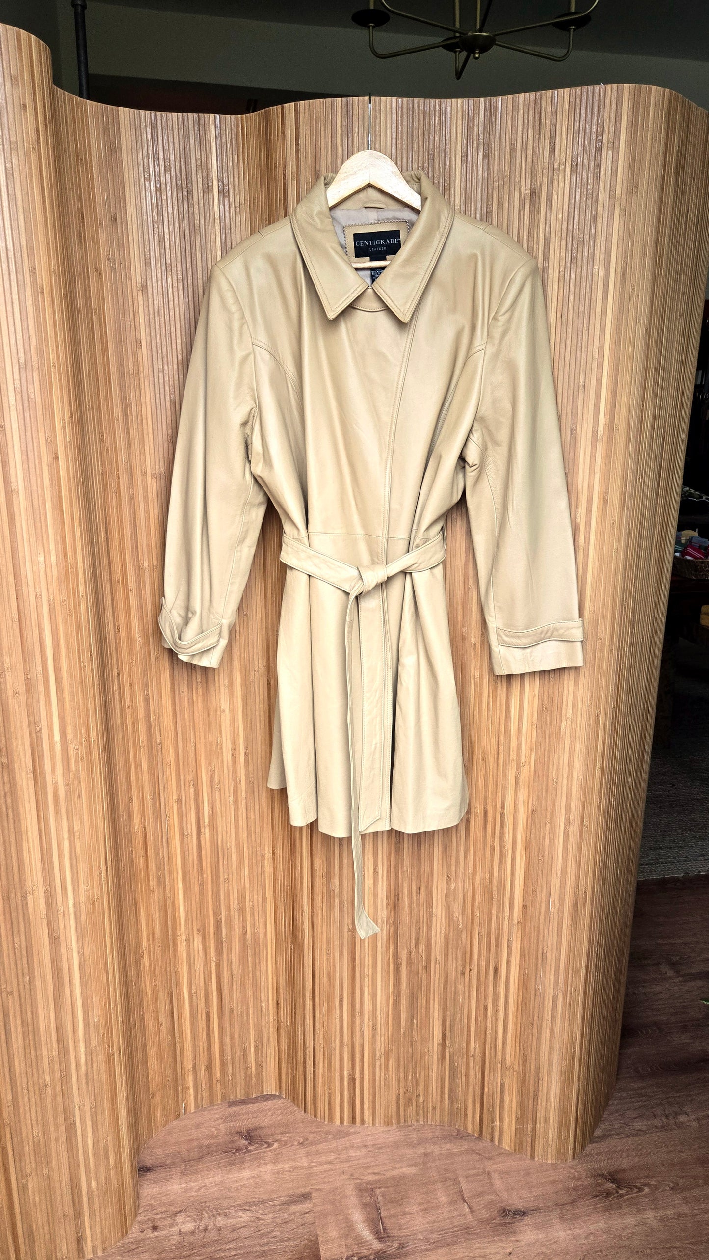 Centigrade beige leather trench