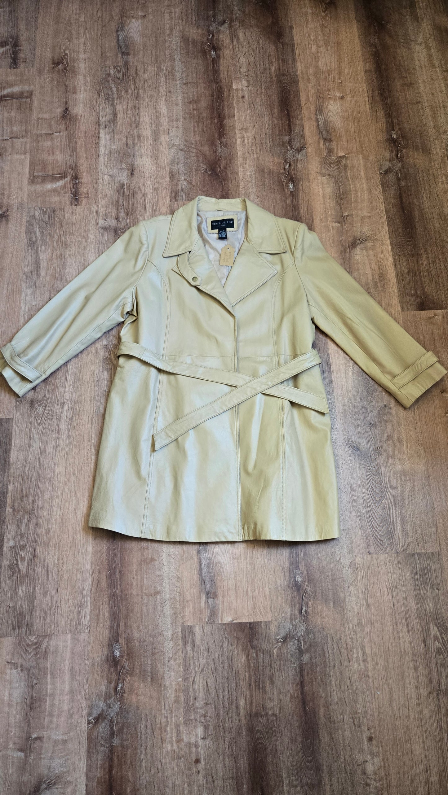 Centigrade beige leather trench