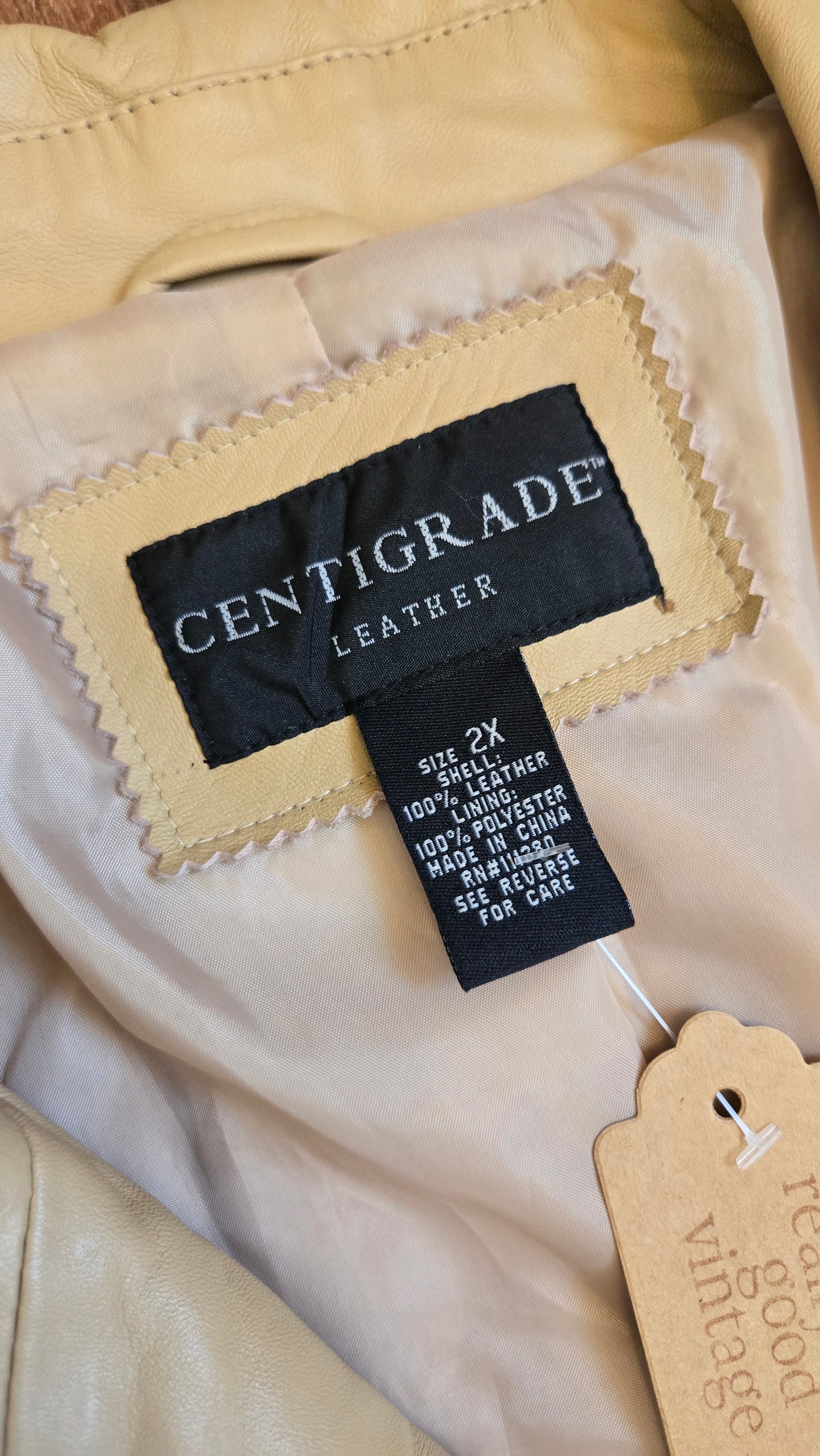 Centigrade beige leather trench