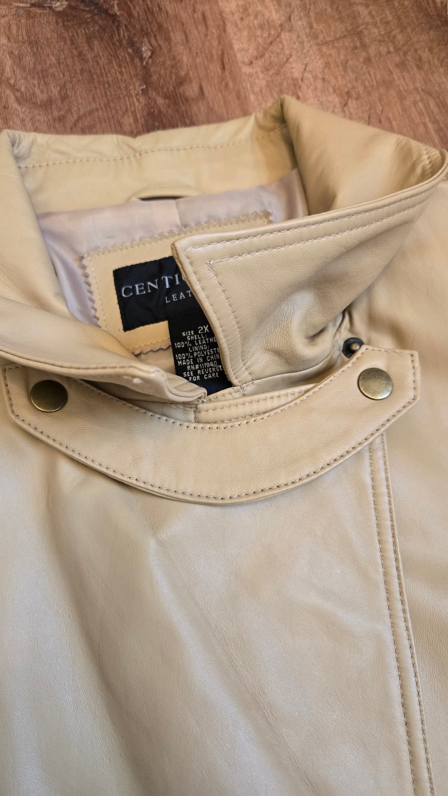 Centigrade beige leather trench
