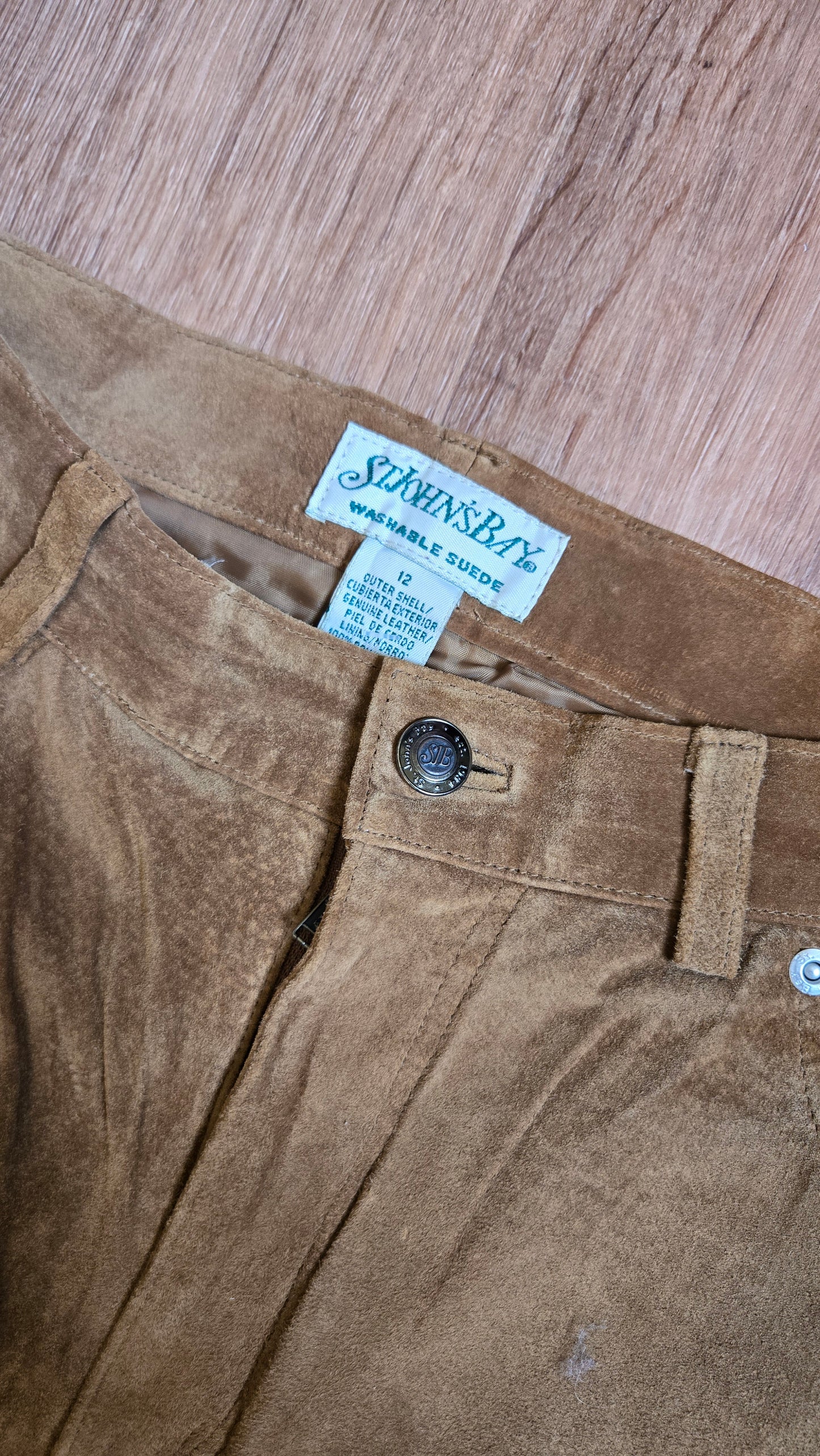St. John's Bay camel suede pants
