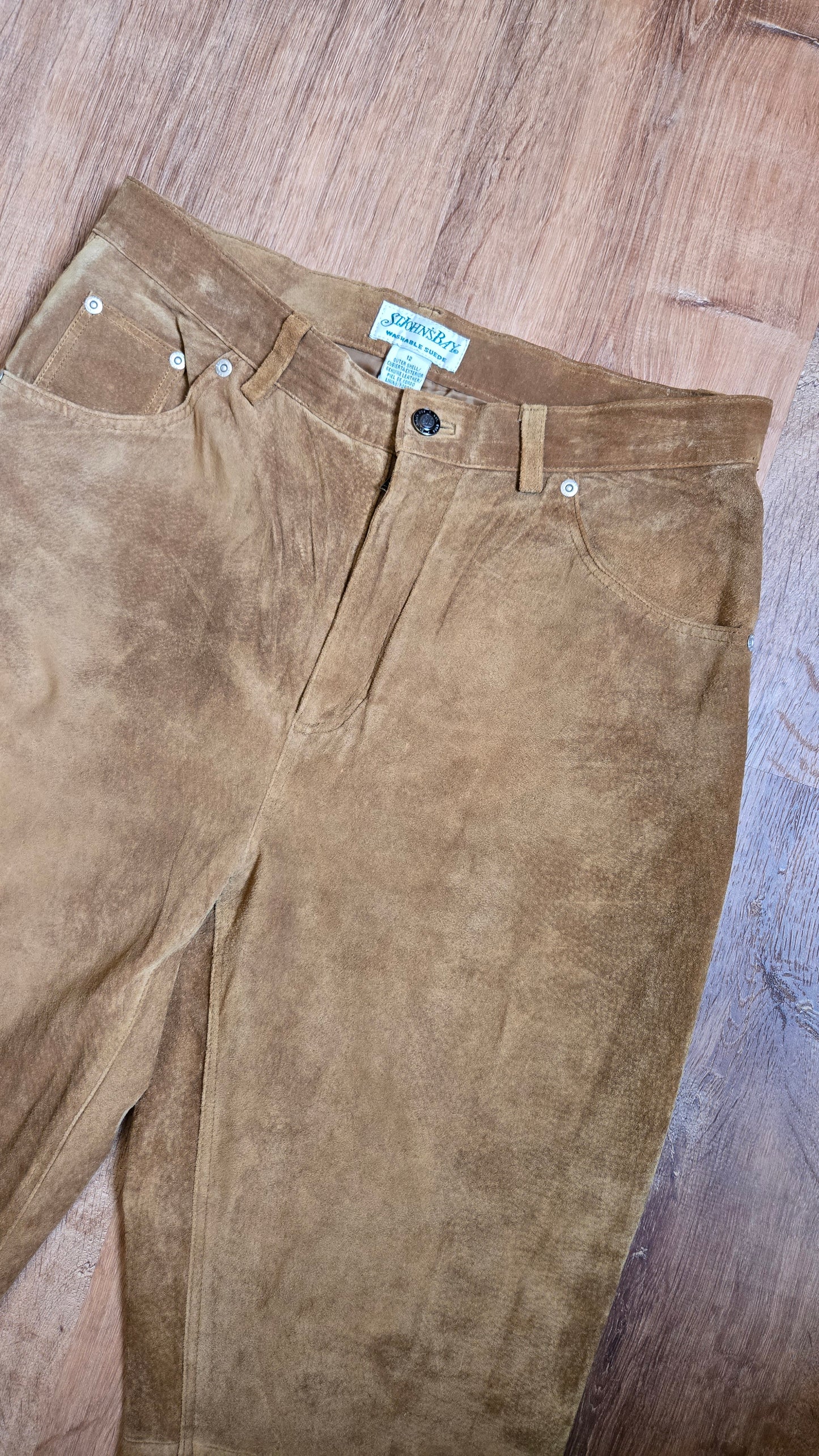 St. John's Bay camel suede pants