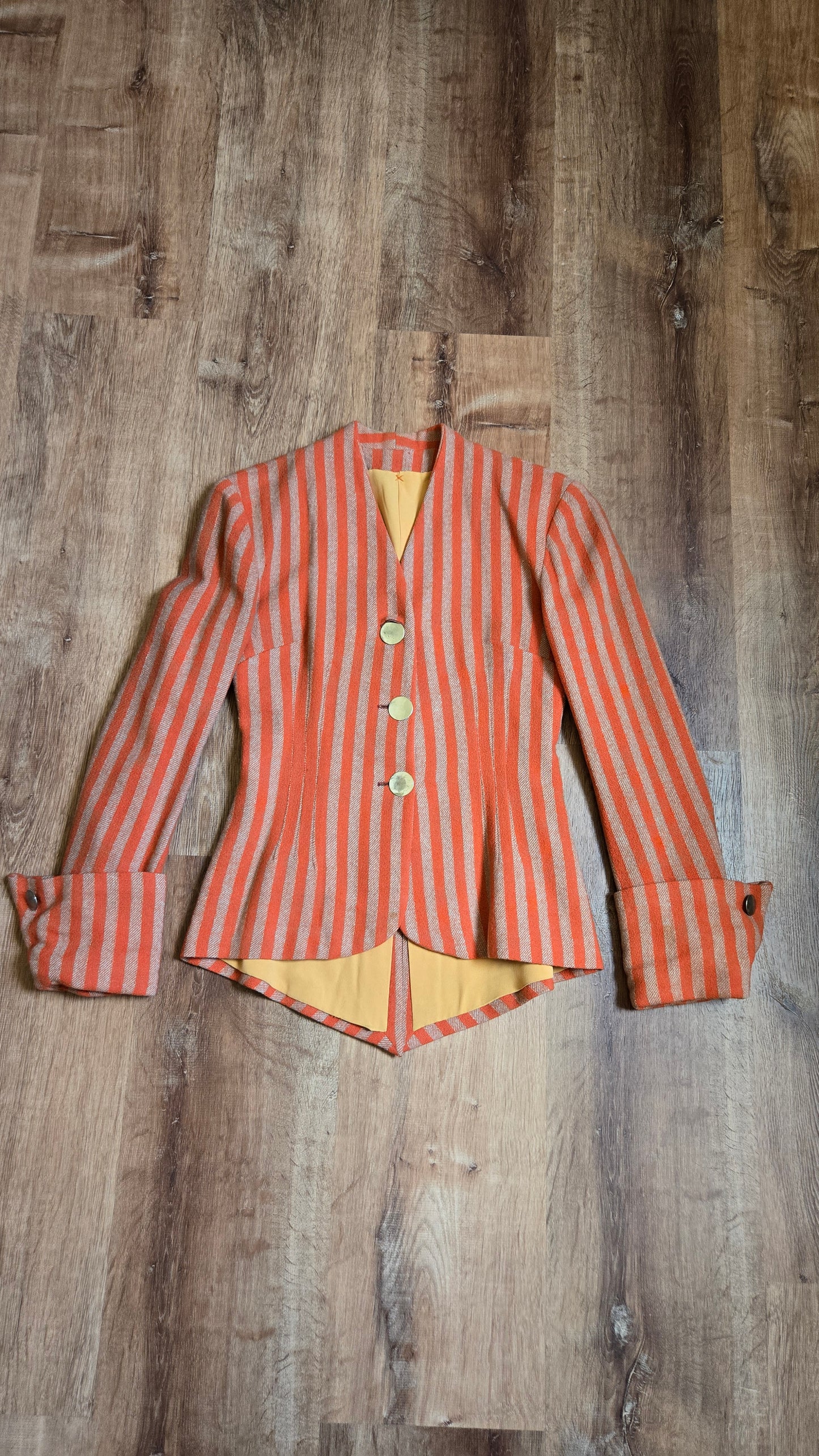 1930s/40s Orange stripe blazer with tails