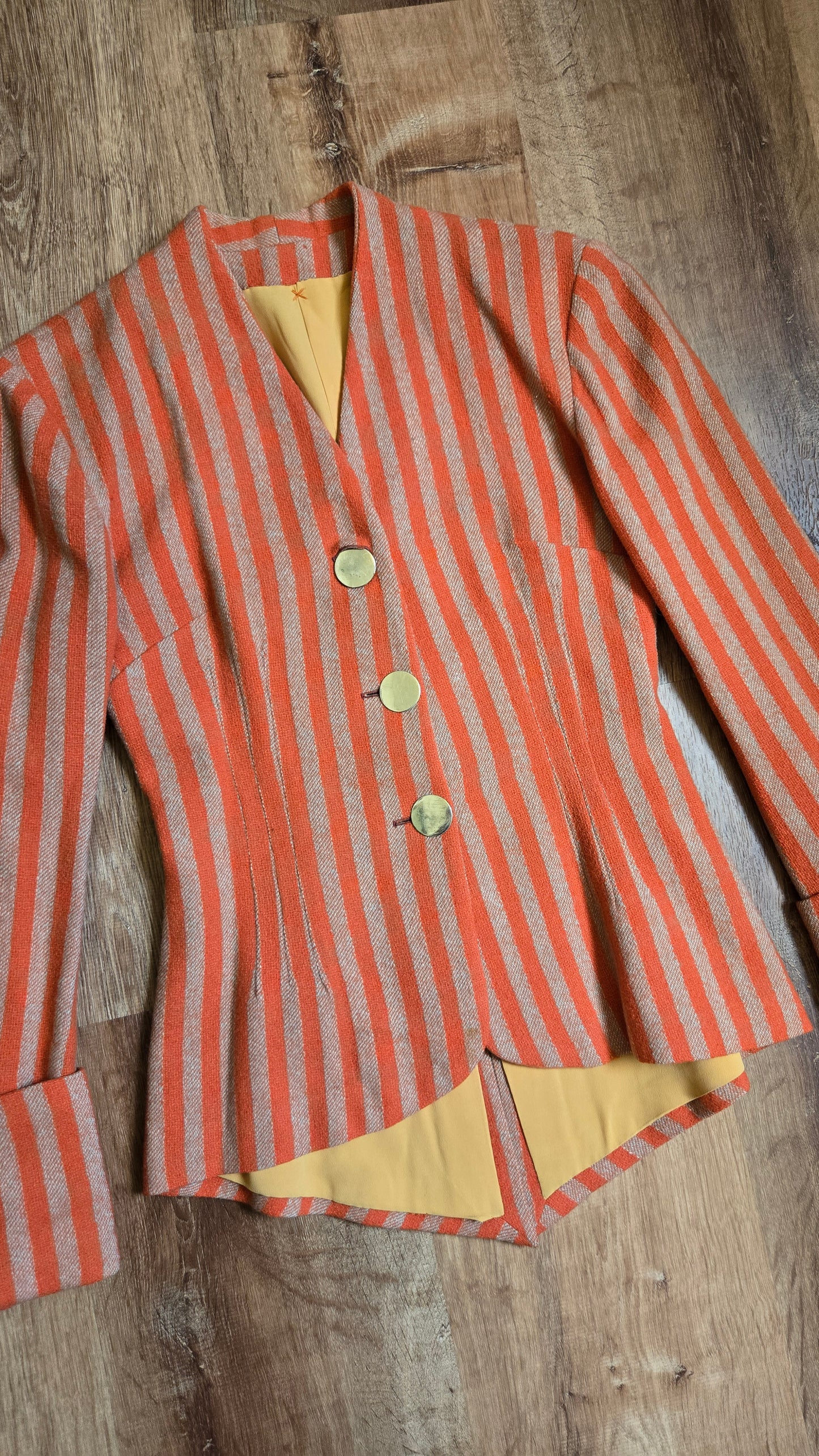 1930s/40s Orange stripe blazer with tails