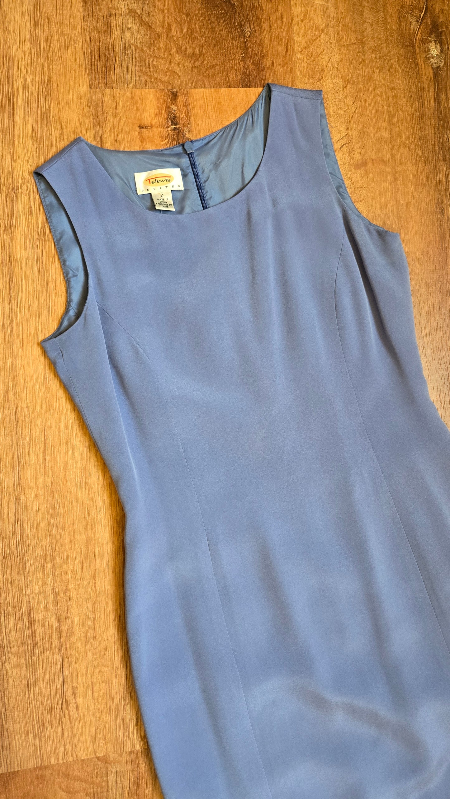 Talbots periwinkle silk sheath dress