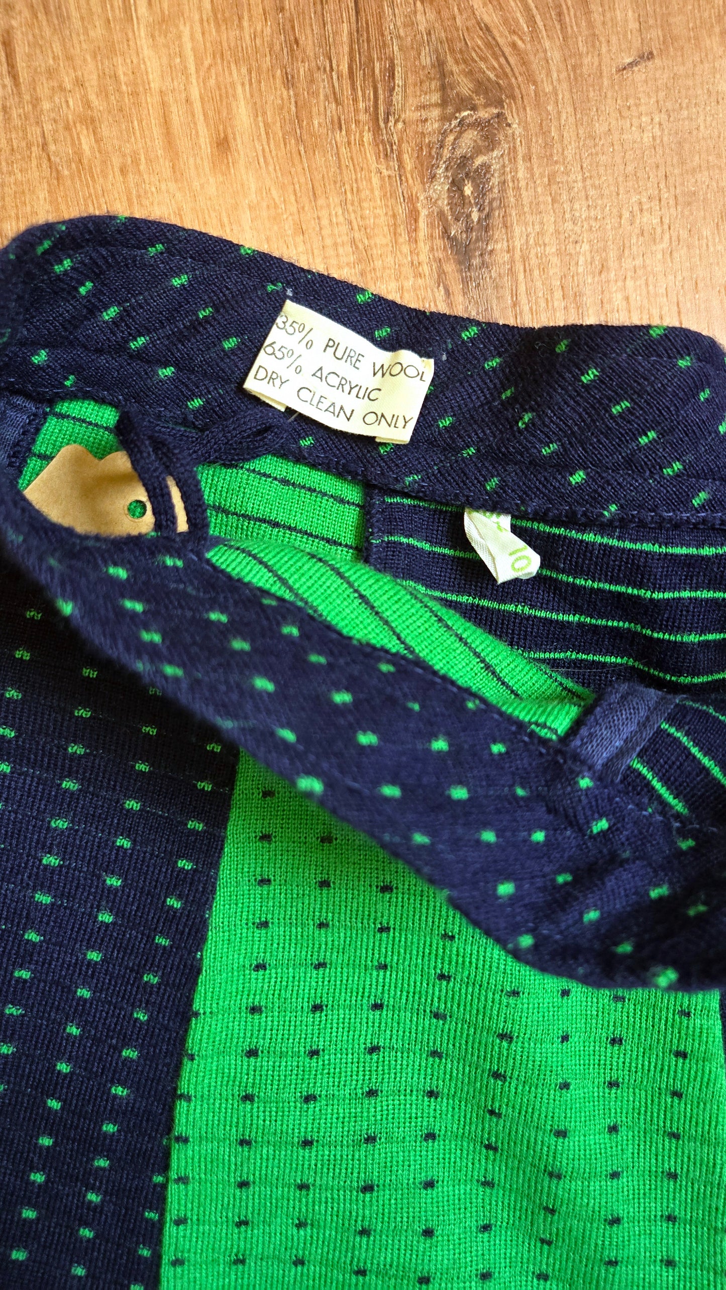 ON HOLD Navy & green polka dot swirl maxi skirt
