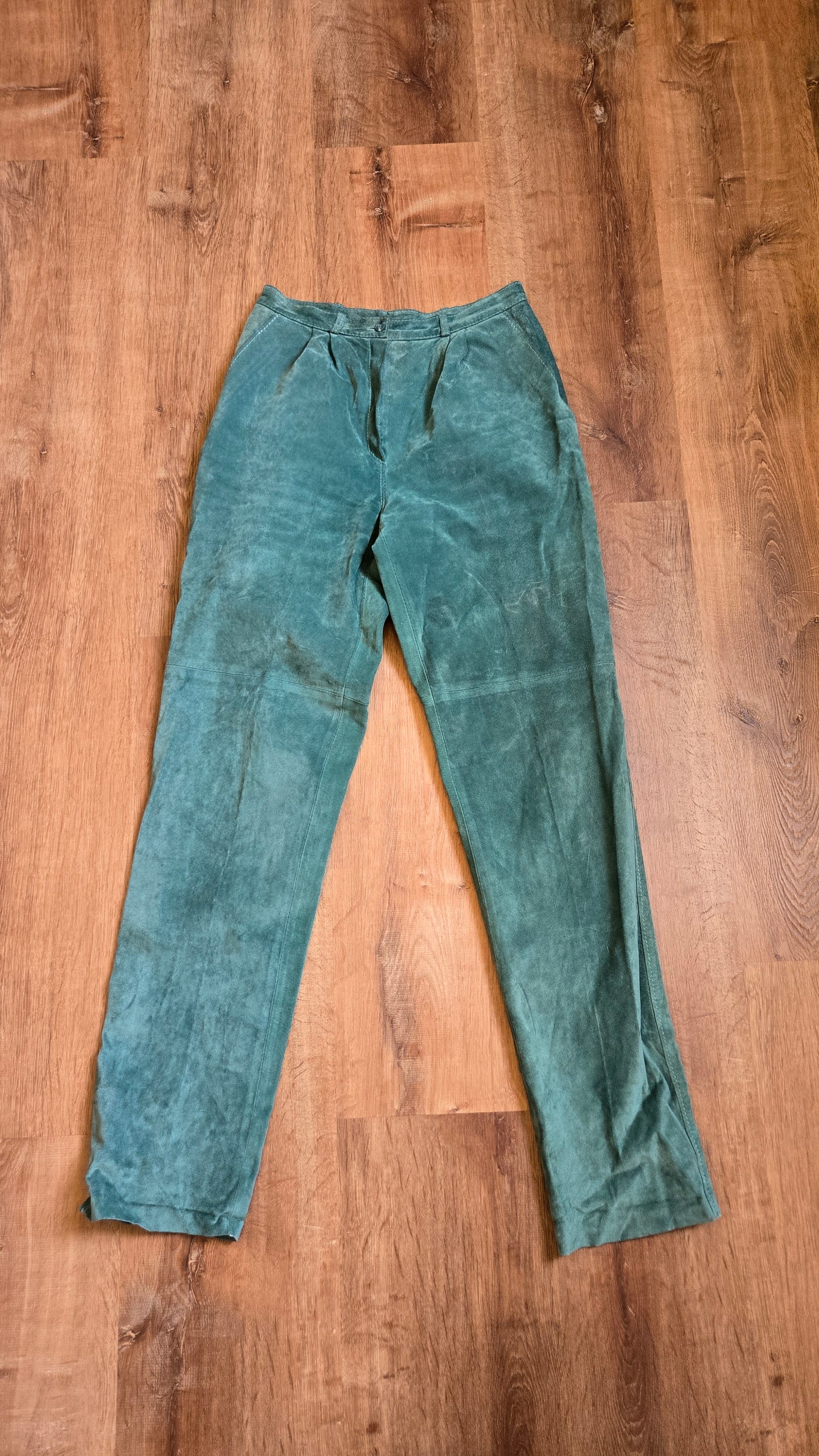 Turquoise suede pants