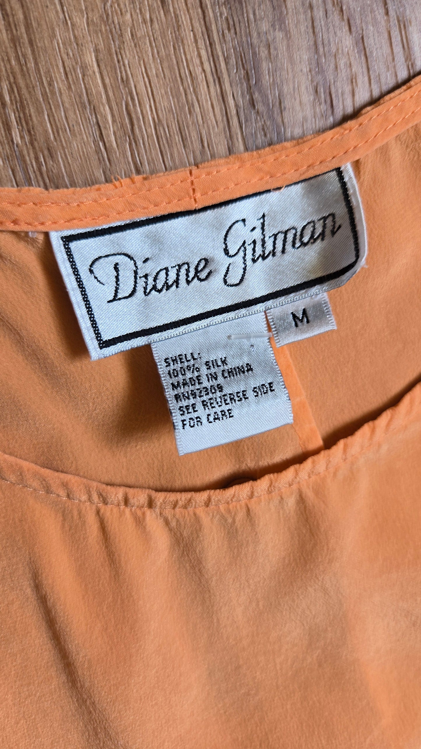 Diane Gilamn sherbet silk tank