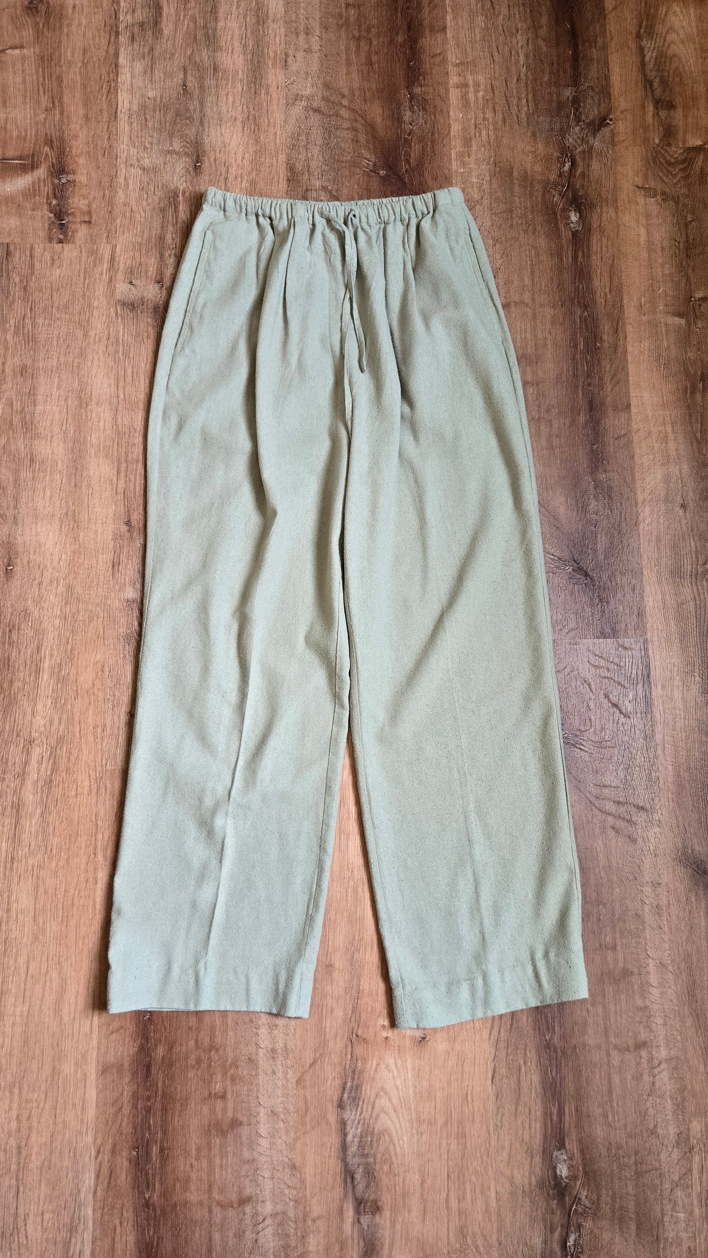 Jada sage raw silk joggers