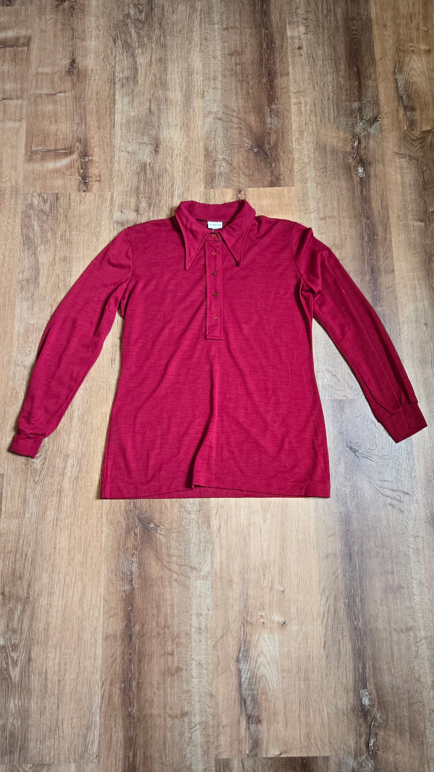 Aileen sheer maroon knit polo