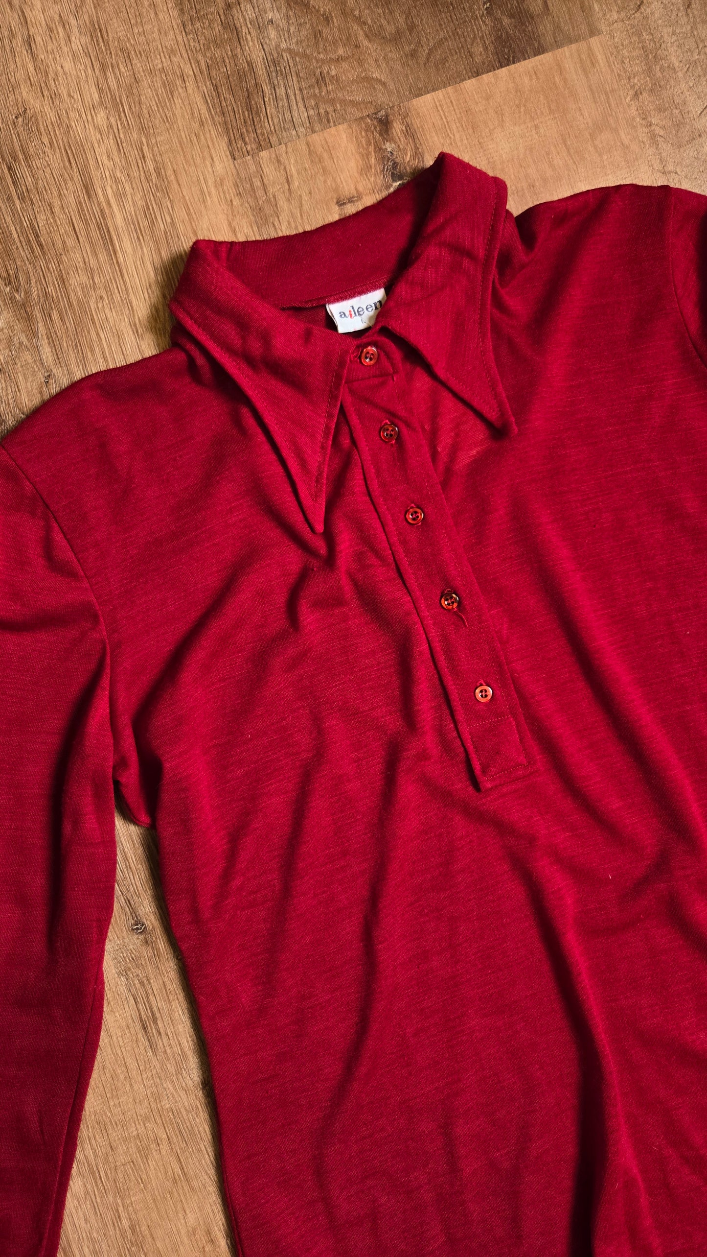 Aileen sheer maroon knit polo
