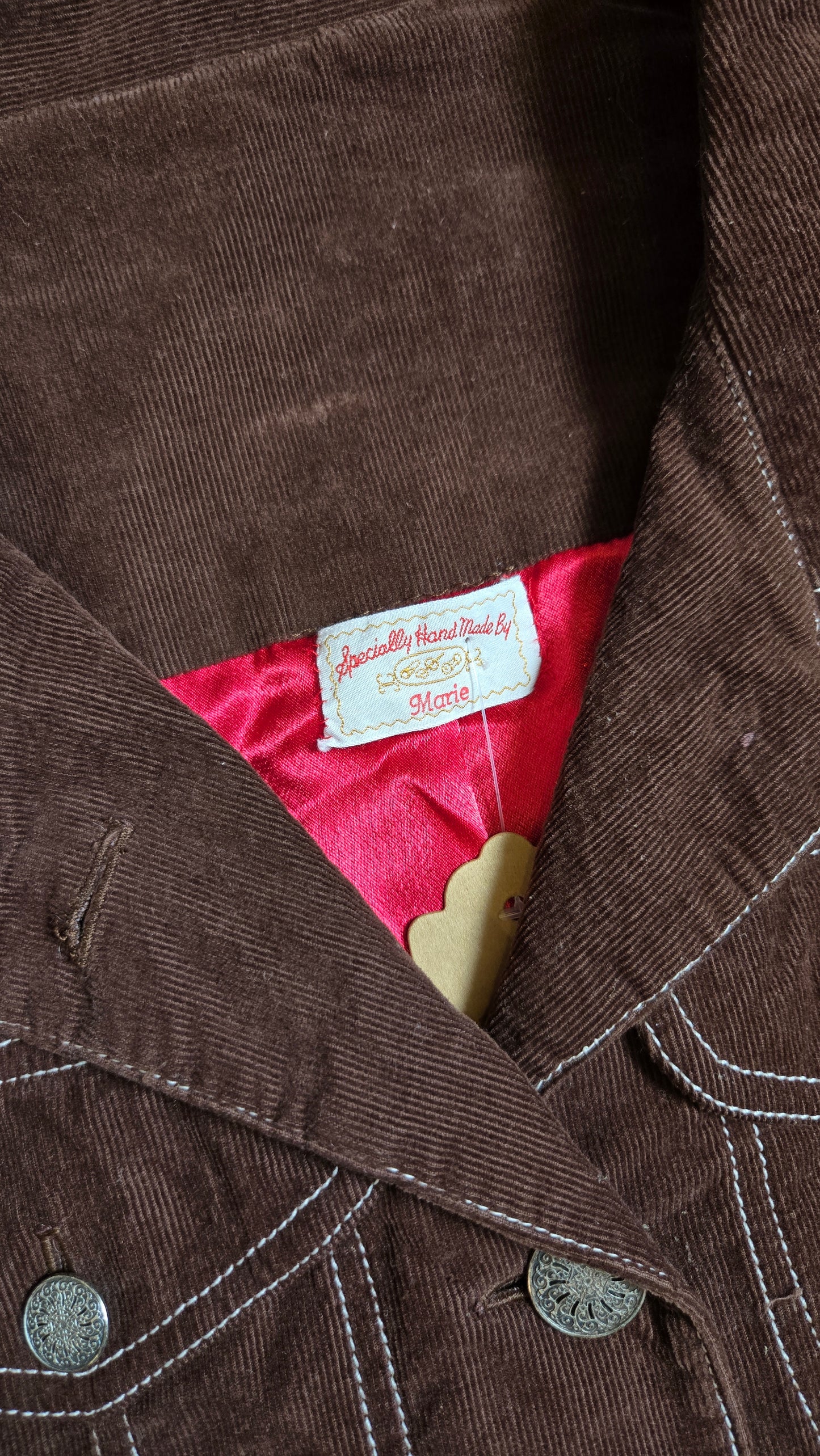 Brown corduroy jacket made by Marie!