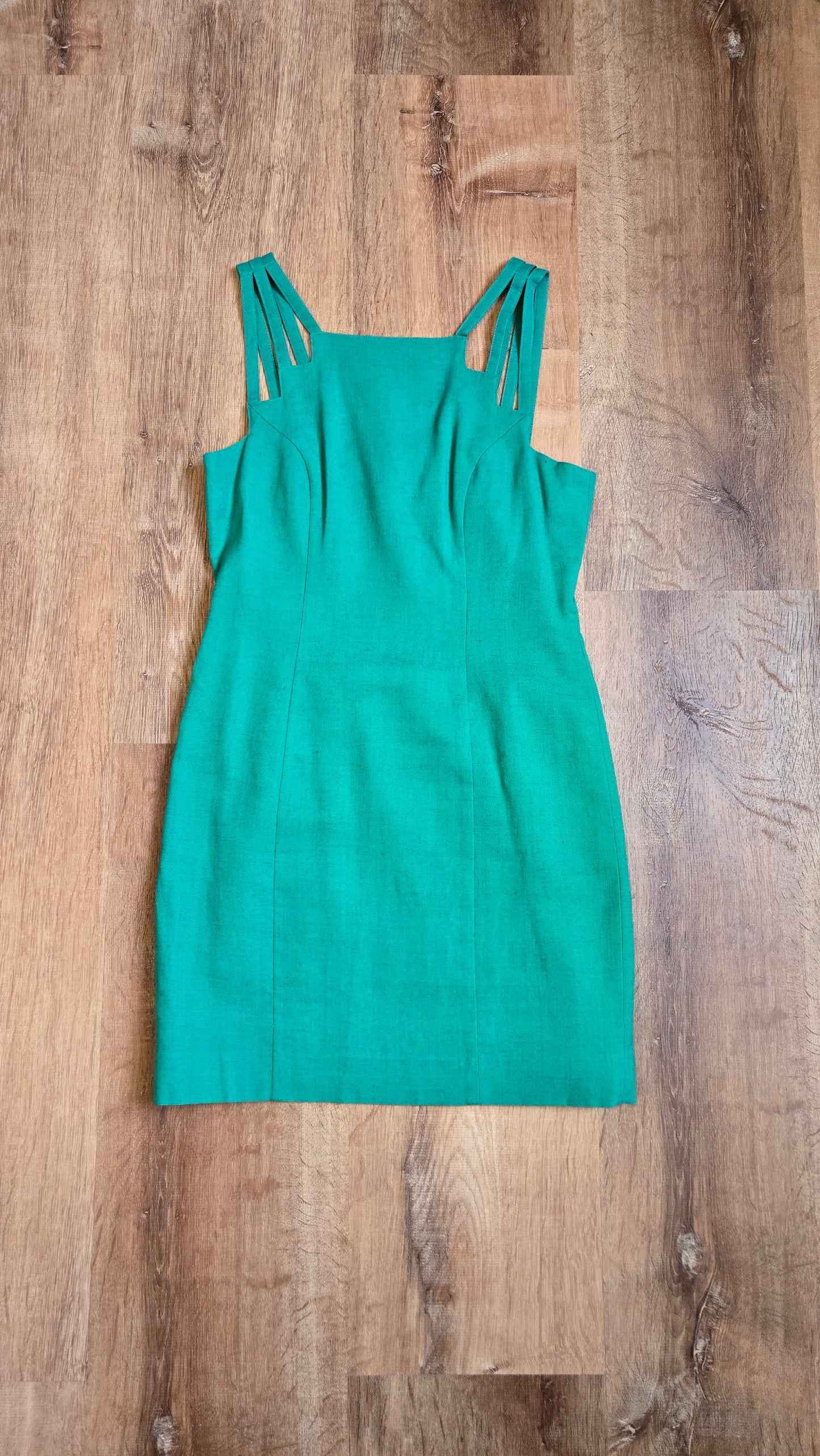 Apart kelly green staircase strappy mini dress