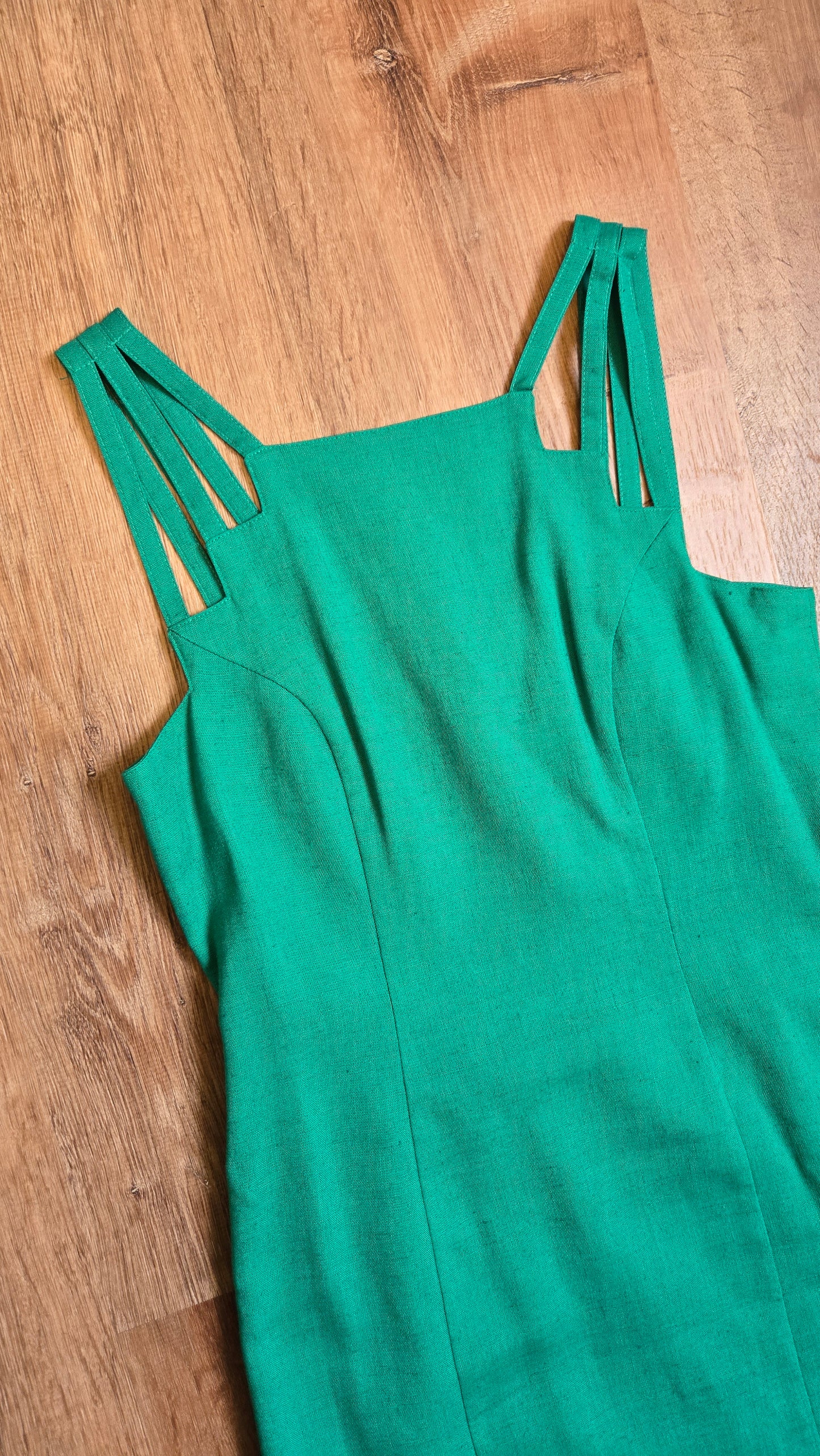 Apart kelly green staircase strappy mini dress