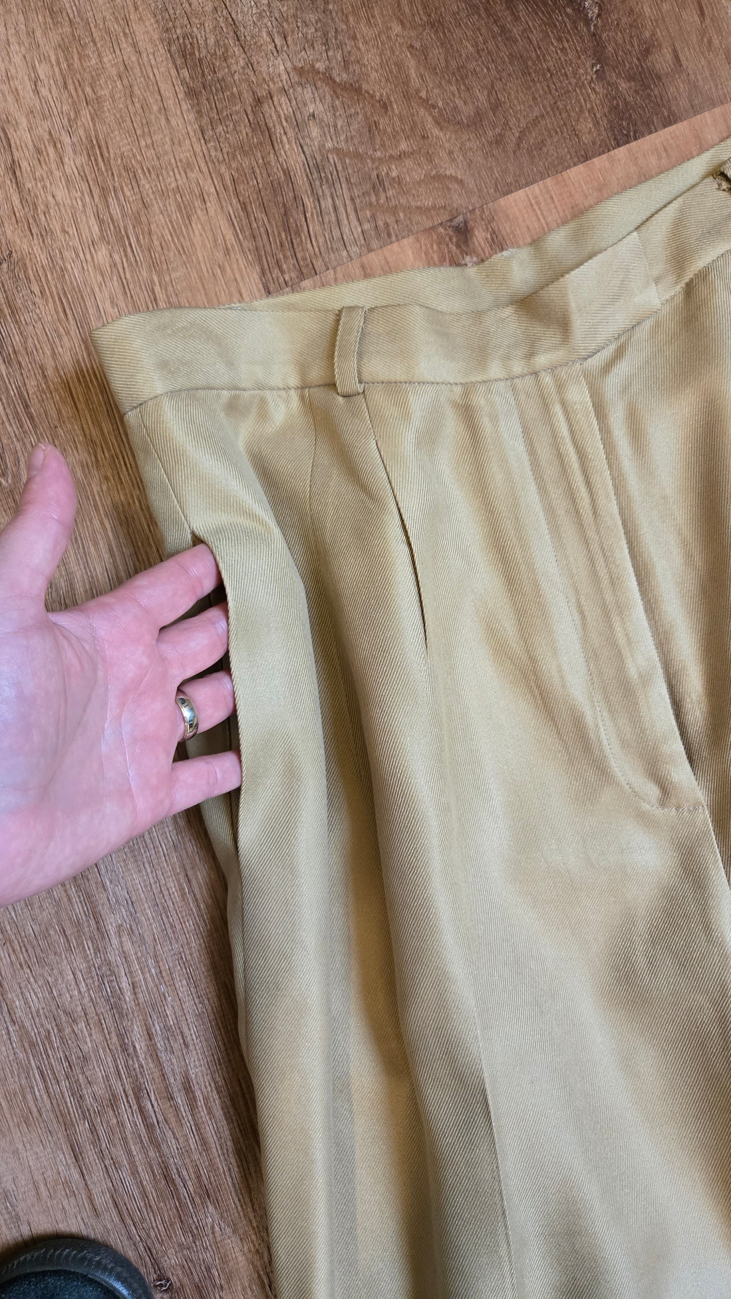 Talbots tan silk pants