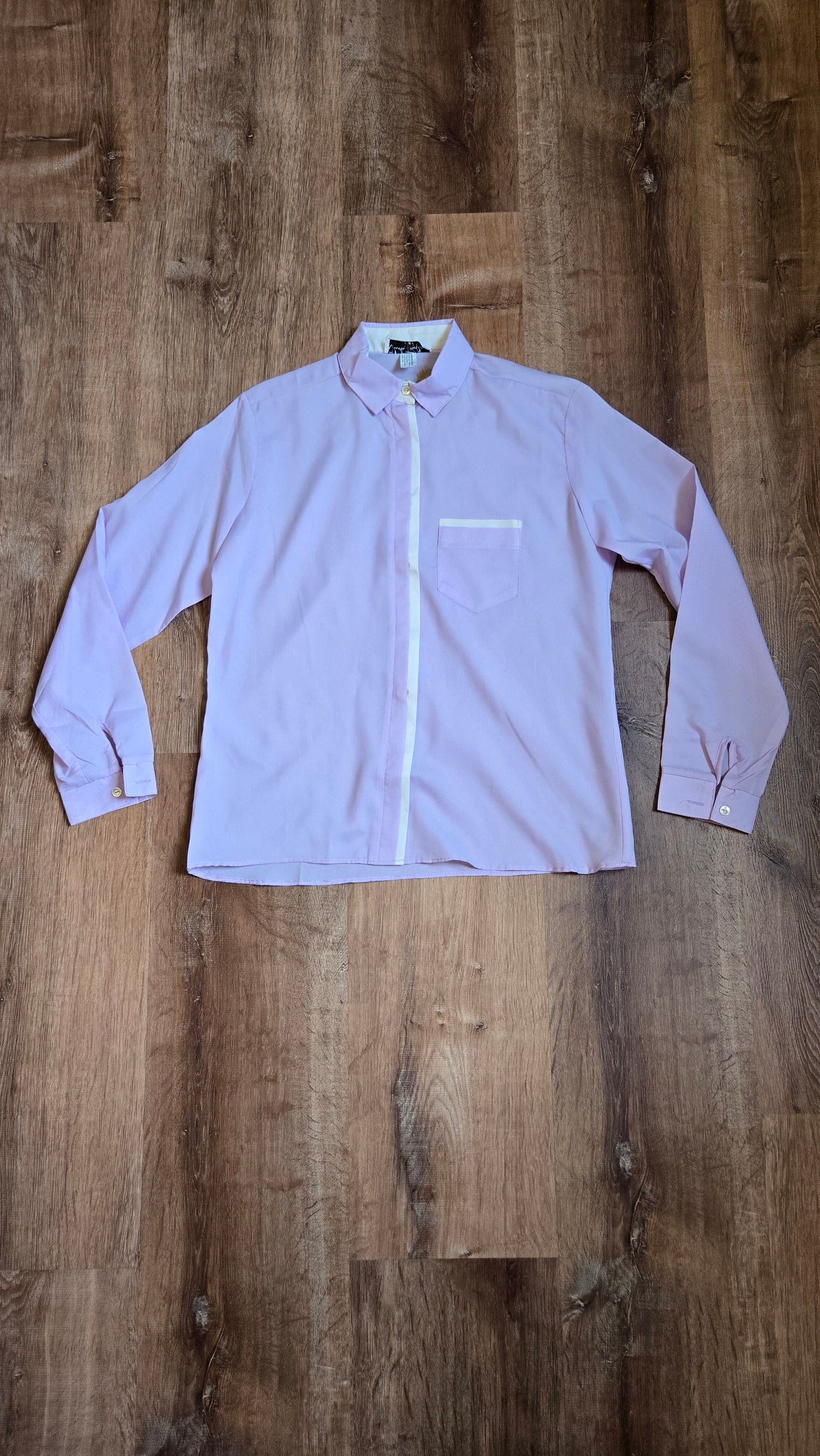 Judy Taylor lavender & white strip blouse