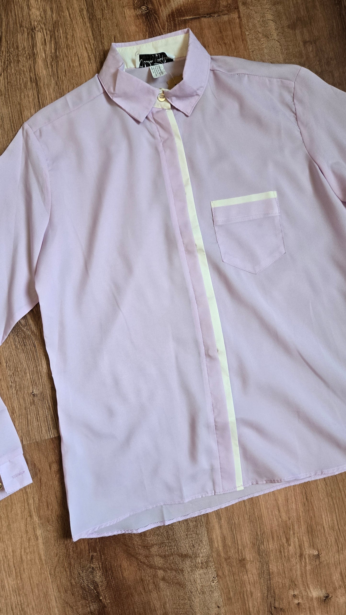 Judy Taylor lavender & white strip blouse