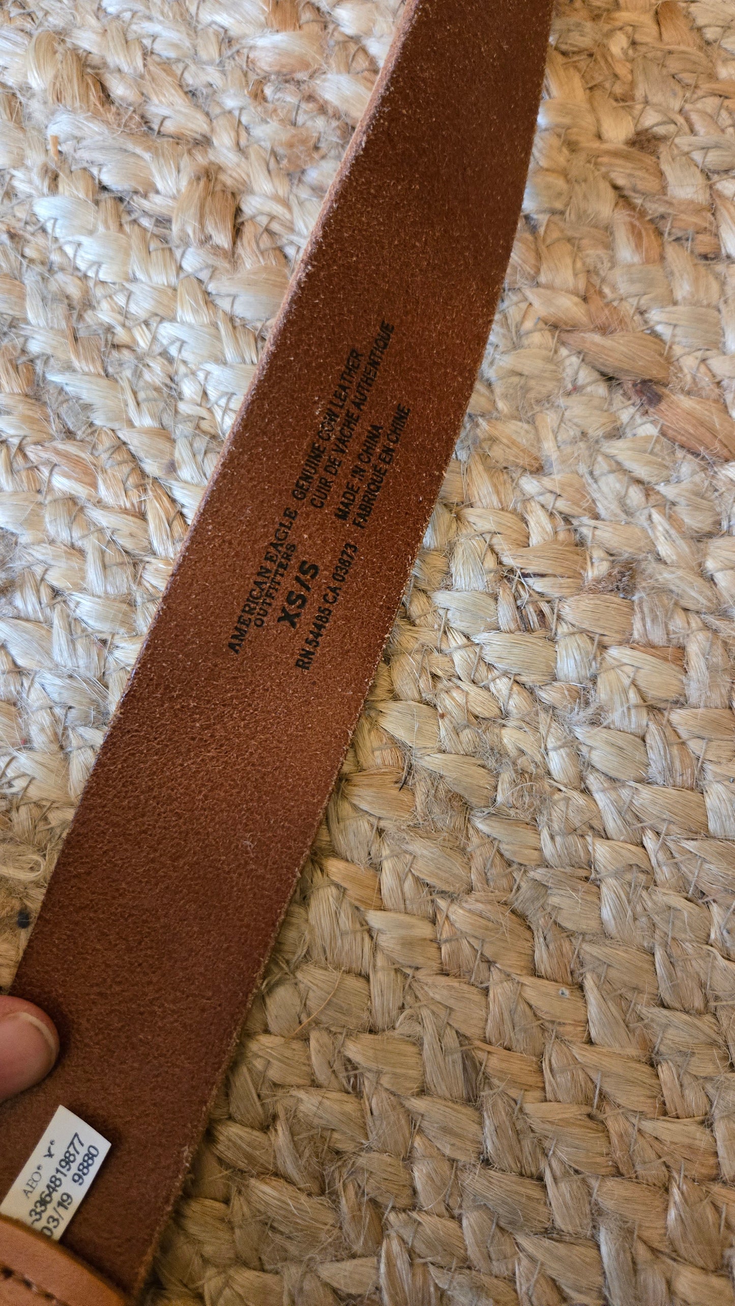 ND American Eagle light leather brass buckle