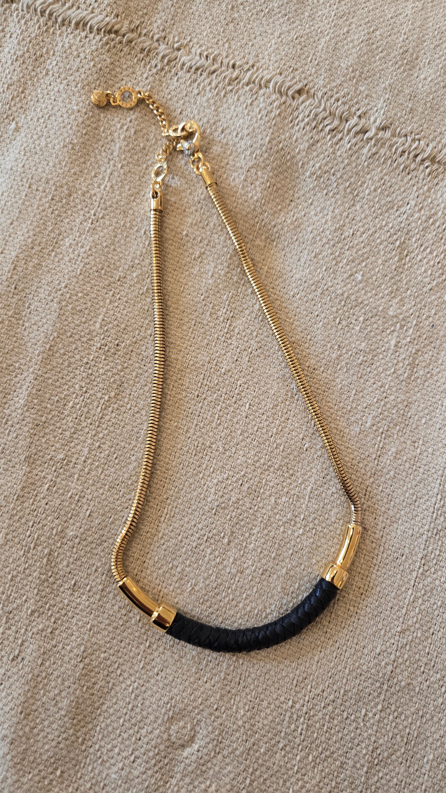 Henri Bendel braided leather necklace