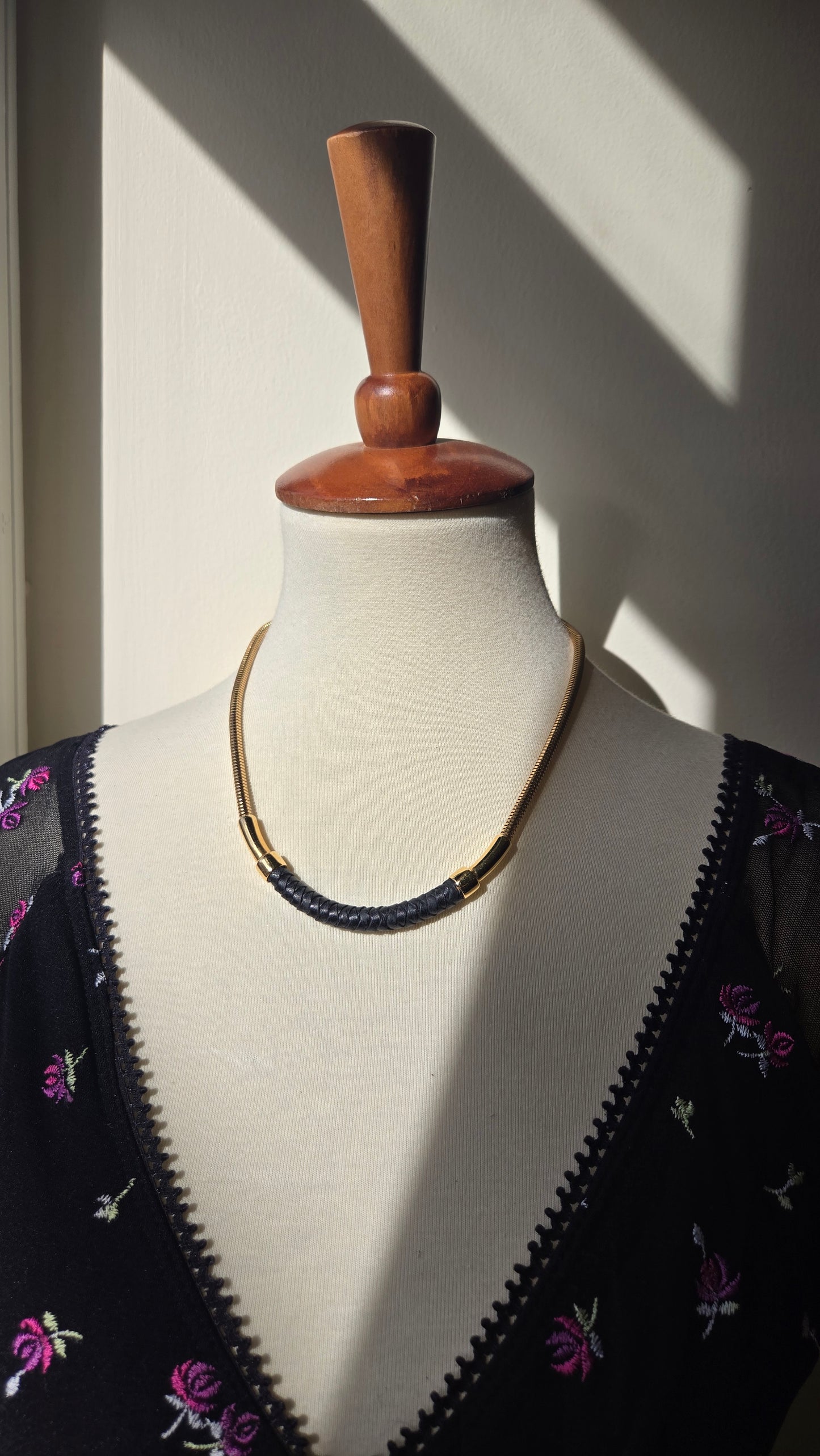 Henri Bendel braided leather necklace