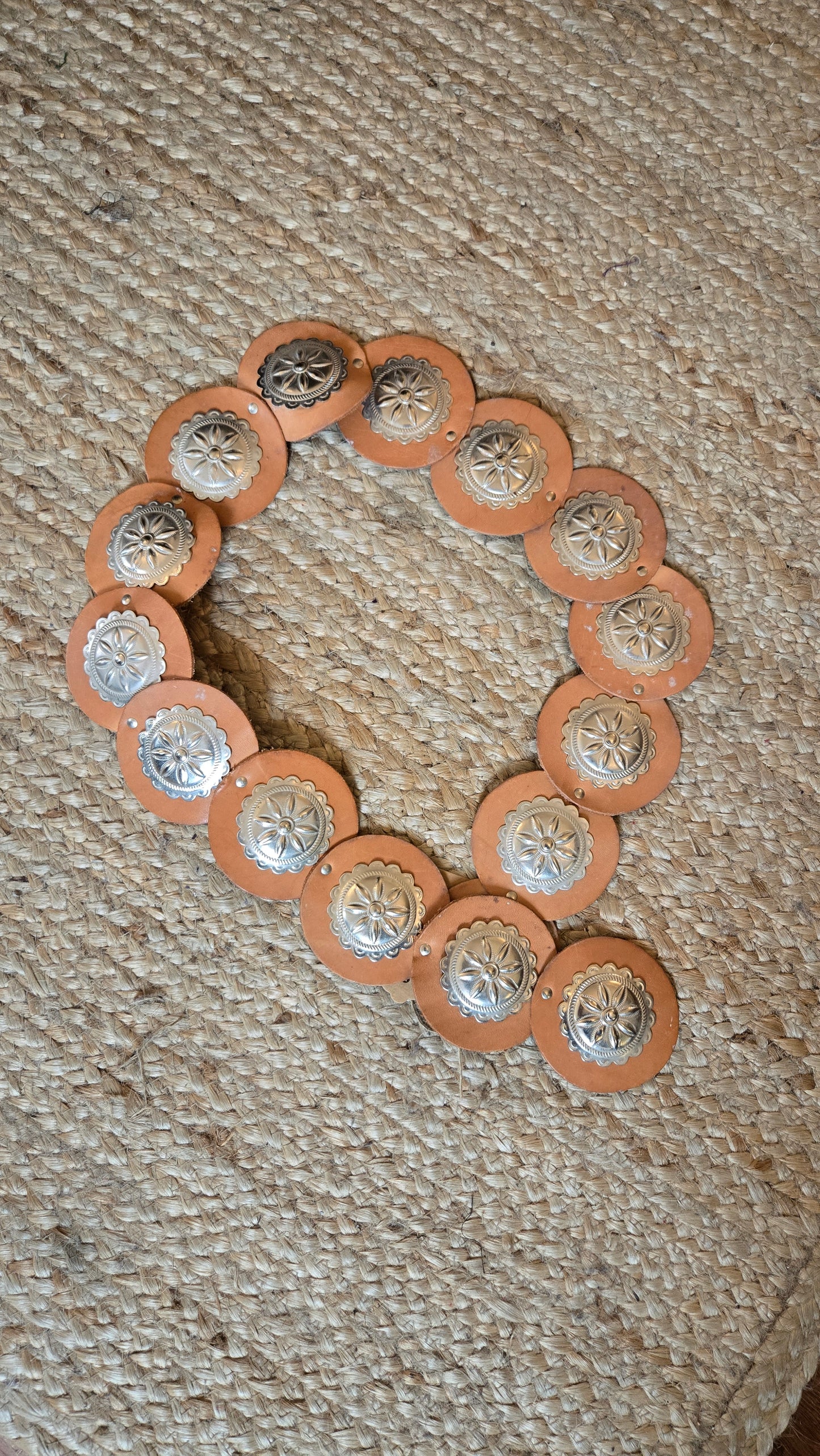 Light leather concho belt