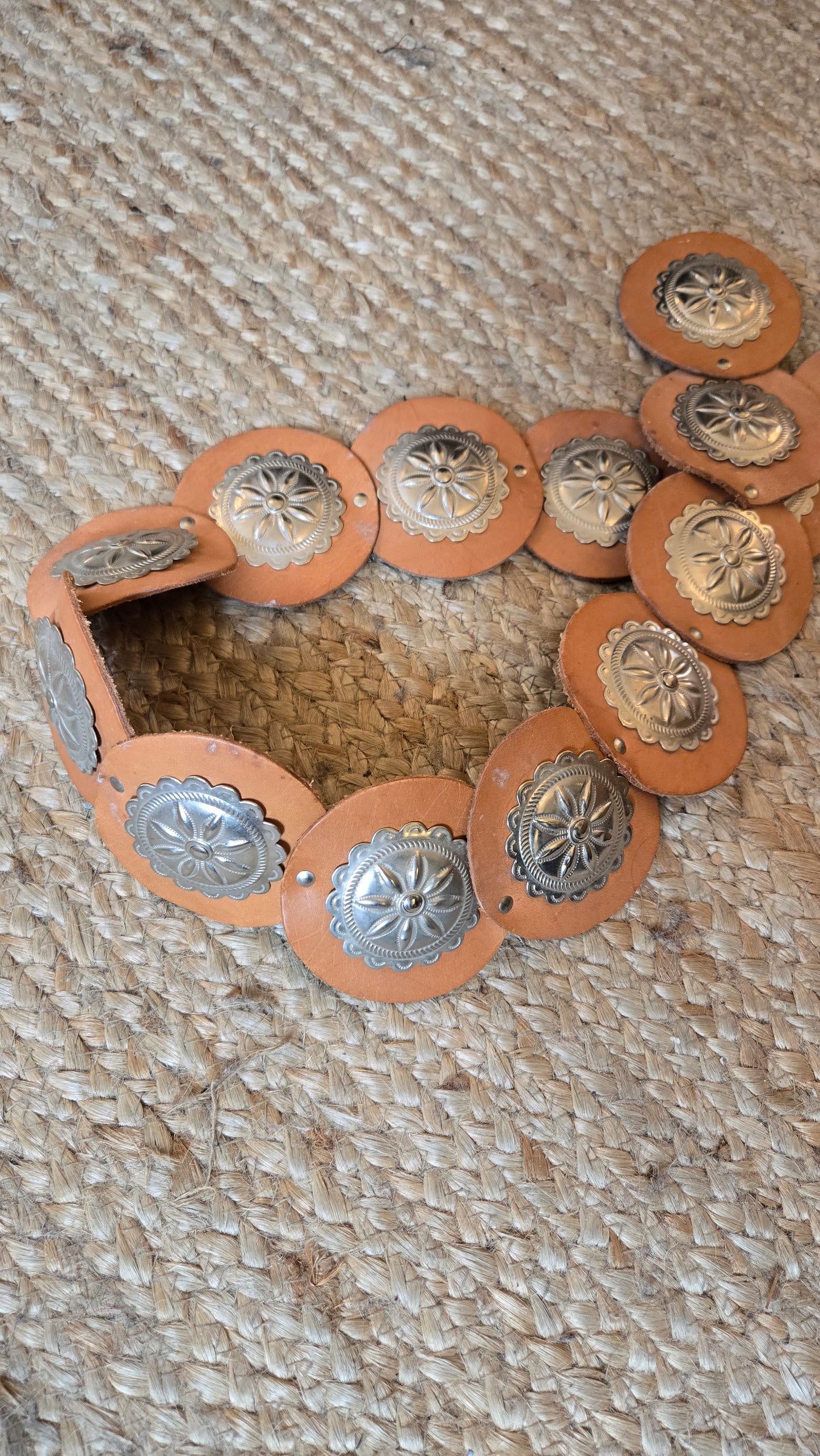 Light leather concho belt