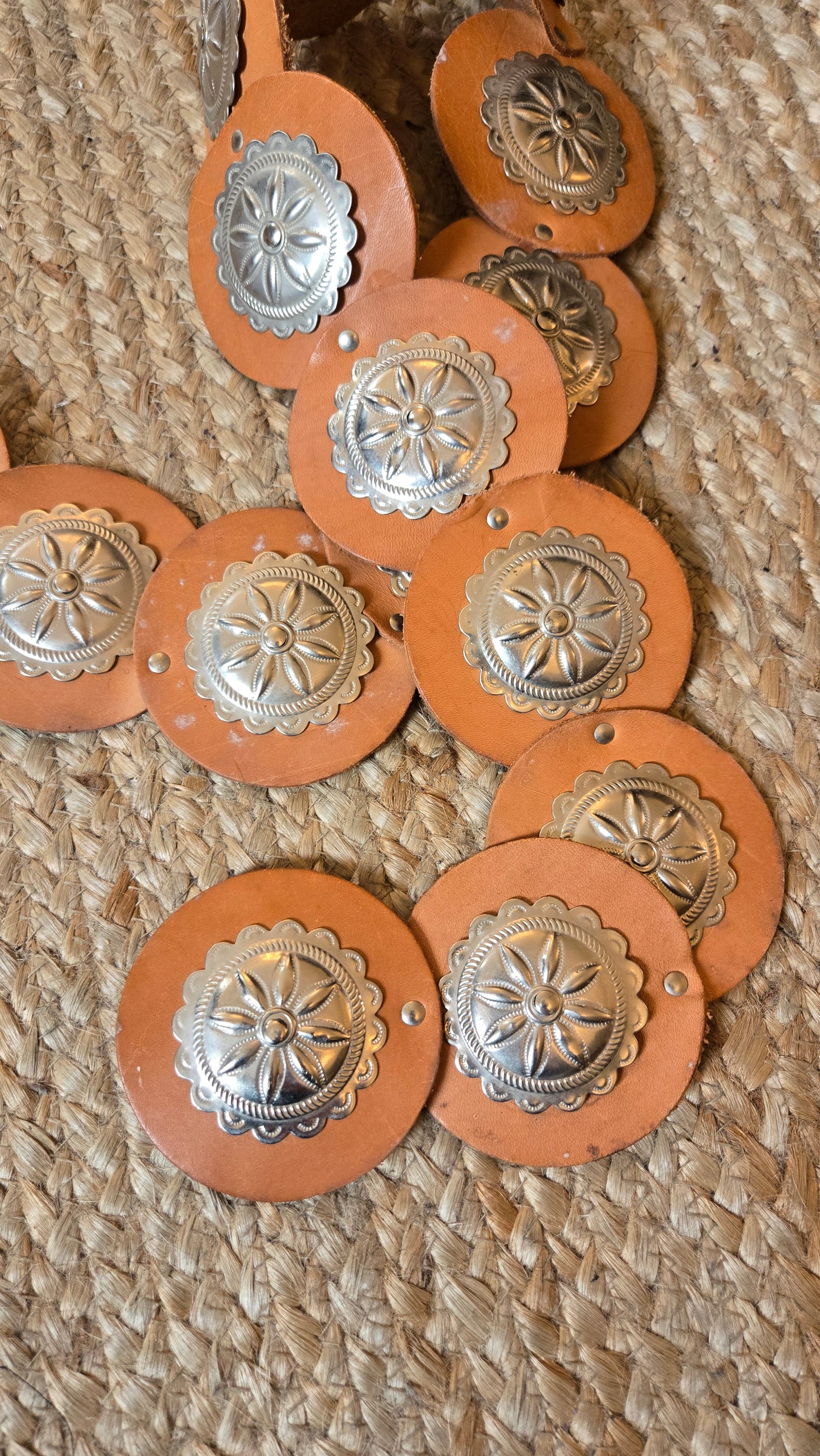 Light leather concho belt