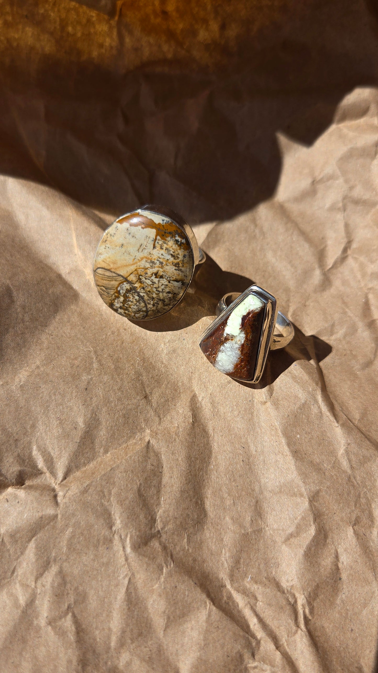 Sterling Indian jasper agate ring