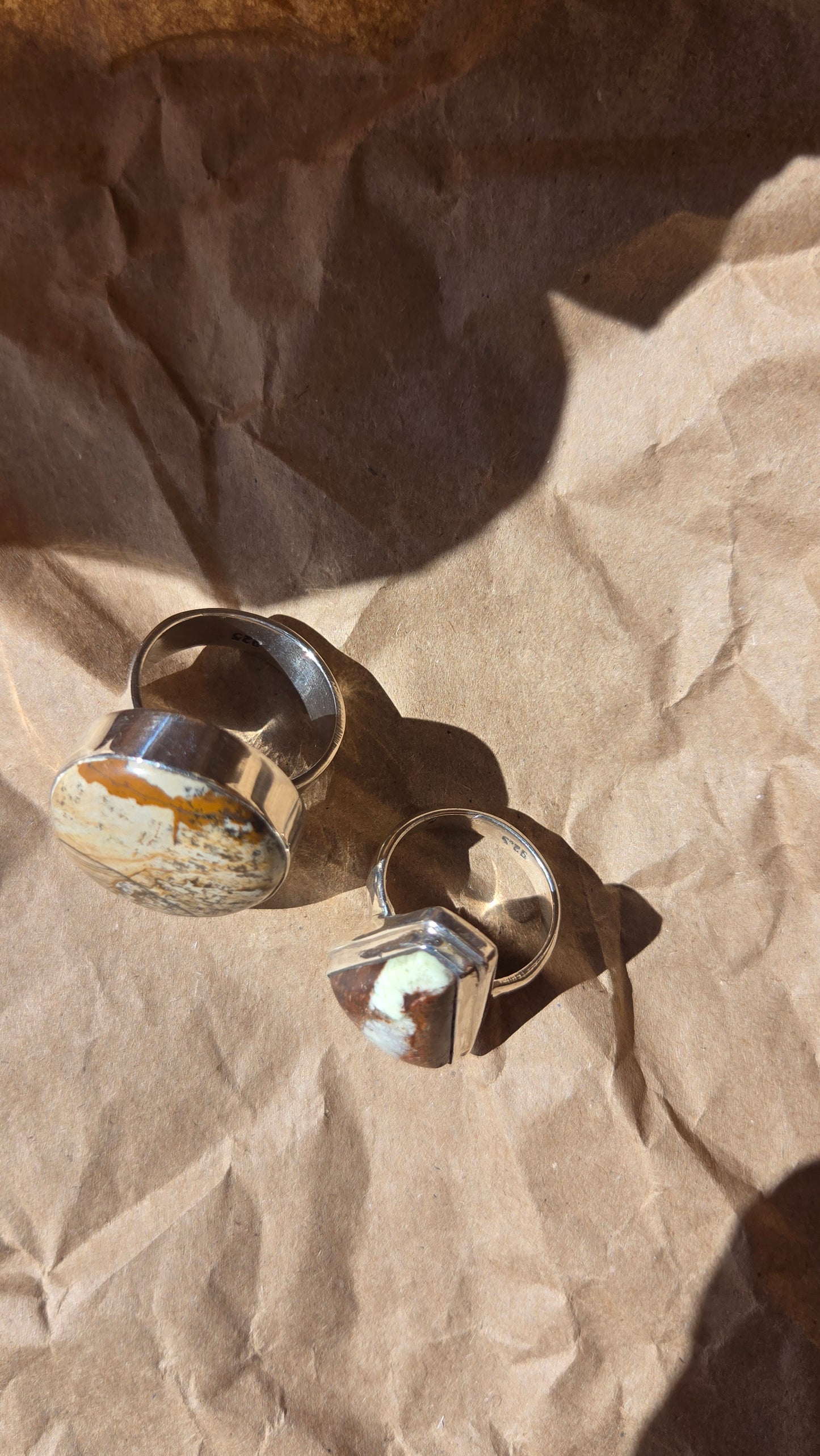 Sterling Indian jasper agate ring
