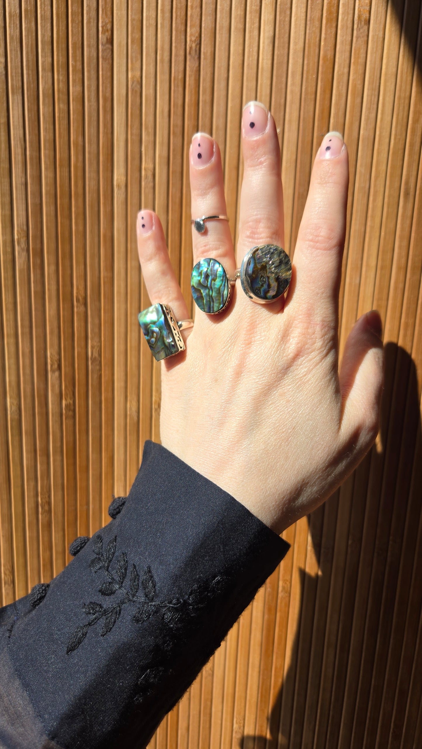 Sterling silver abalone rings